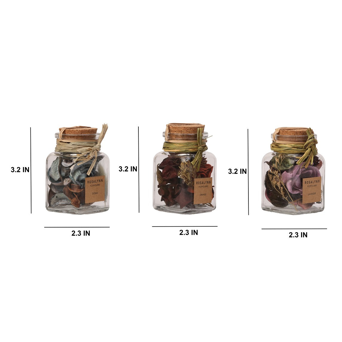 Lea dried Floral Potpourri Set of 3 (lavender, sunset orange, purple)