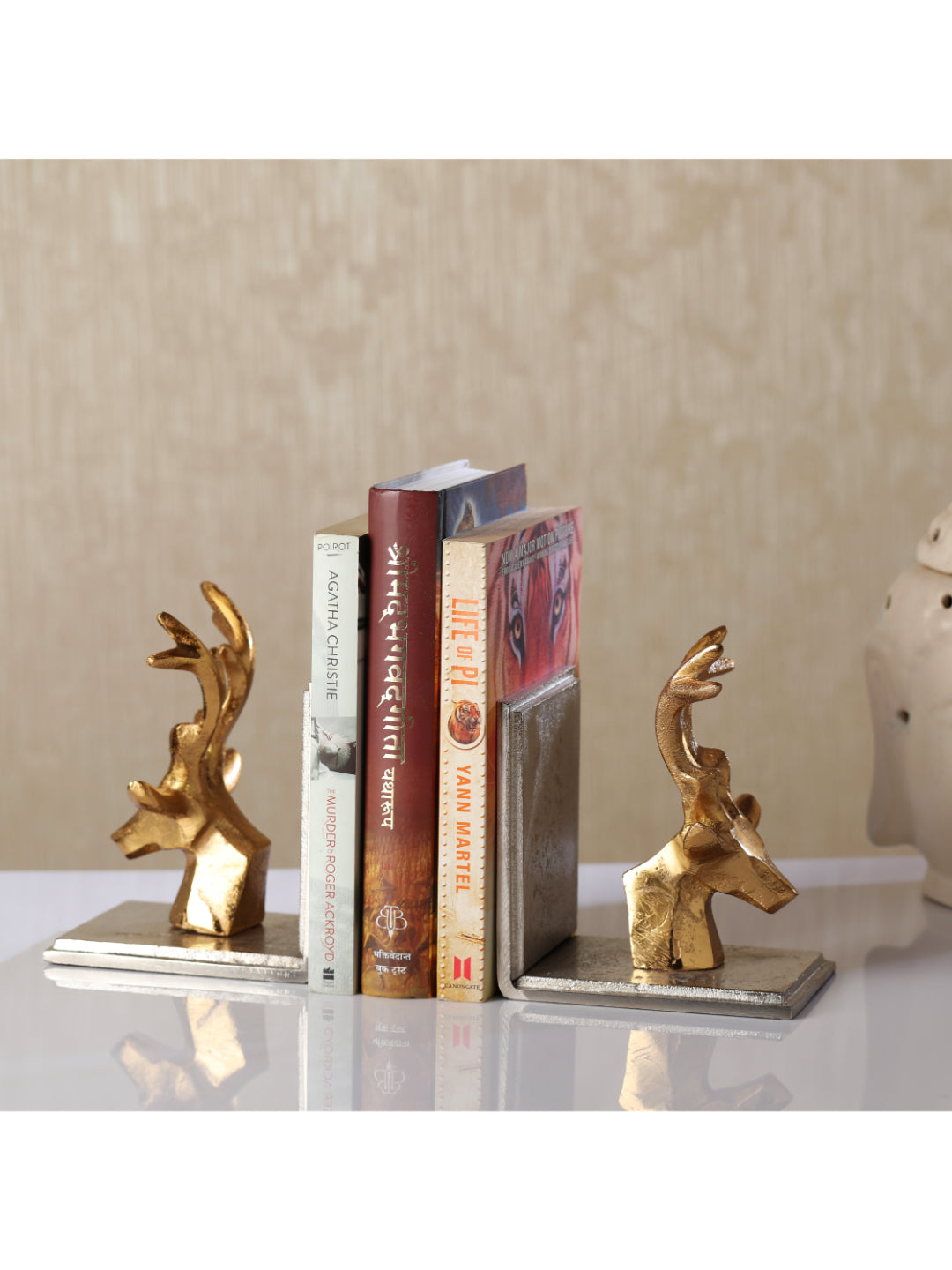 Deer's Bookend in Silver and Gold