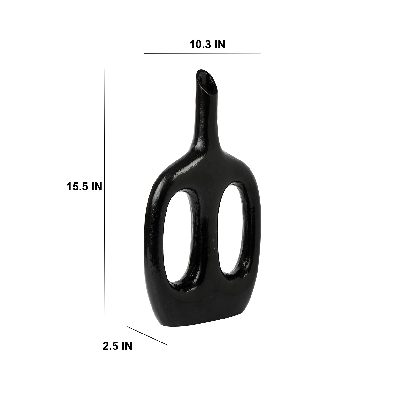 Otilia Glossy Black Vase