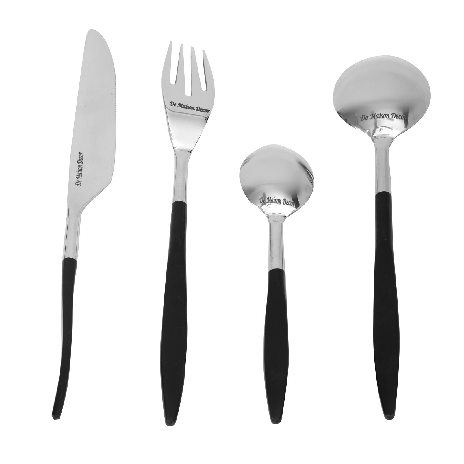 Midnight Opulence Black & Silver Cutlery Set