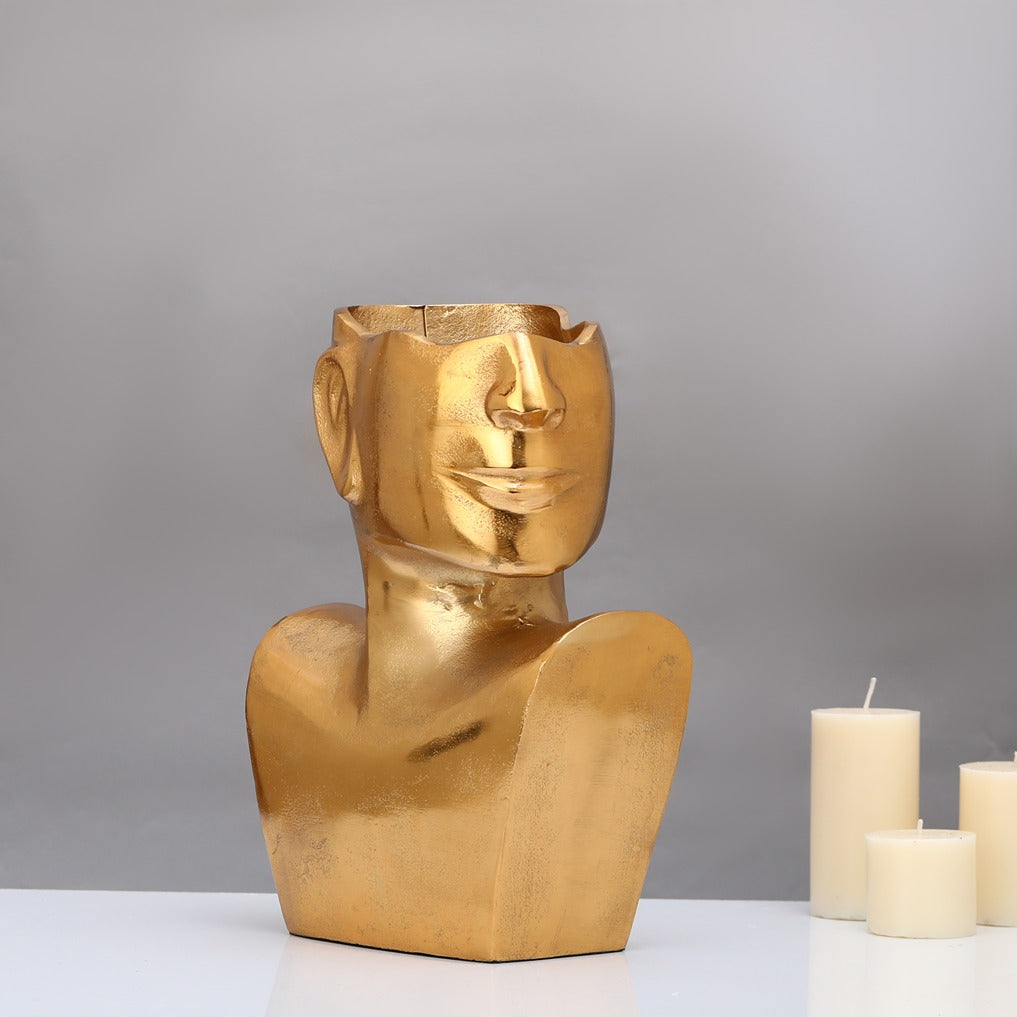 Visionary Face Gold Planter