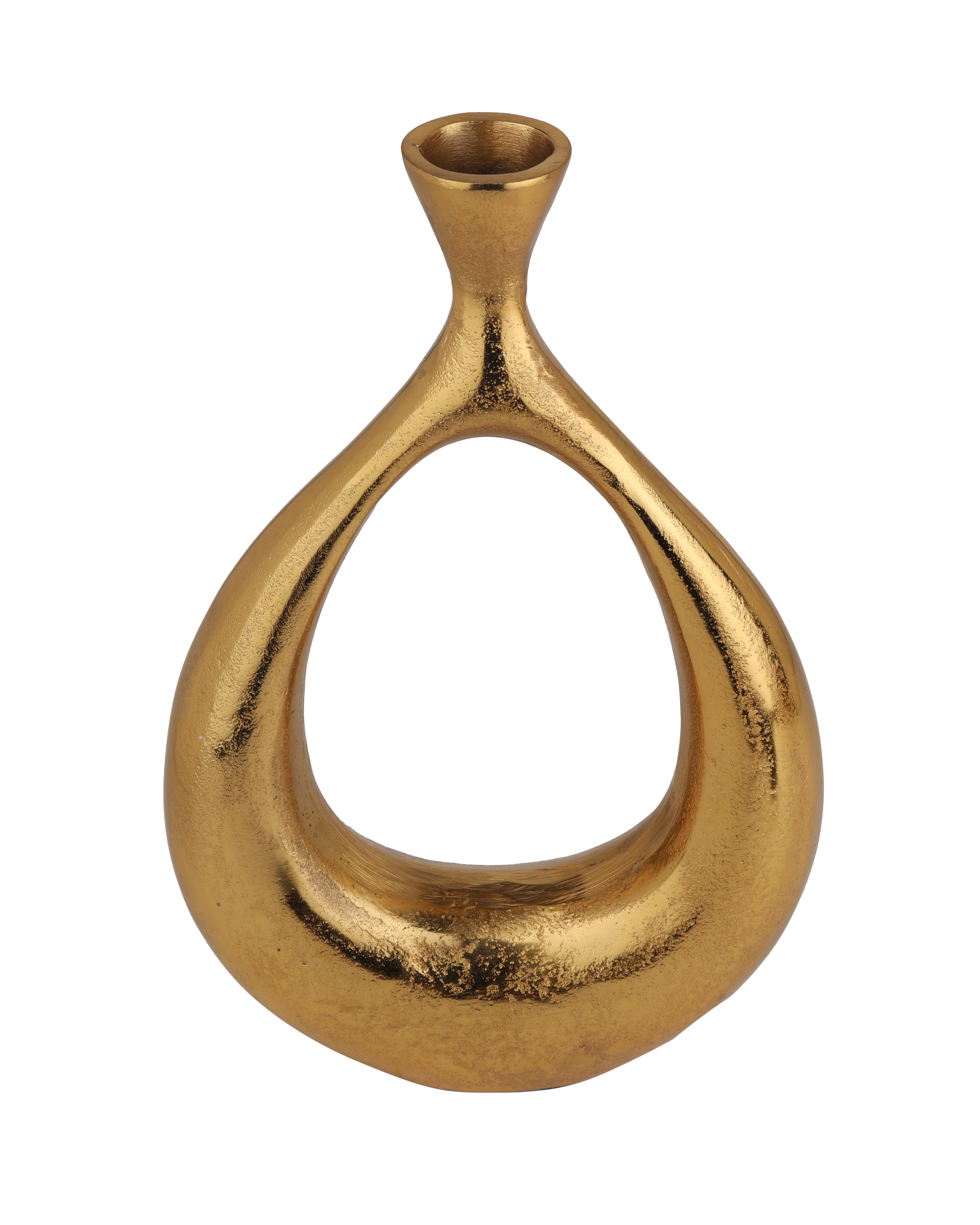 Oblong Gold Table vase in Raw finish