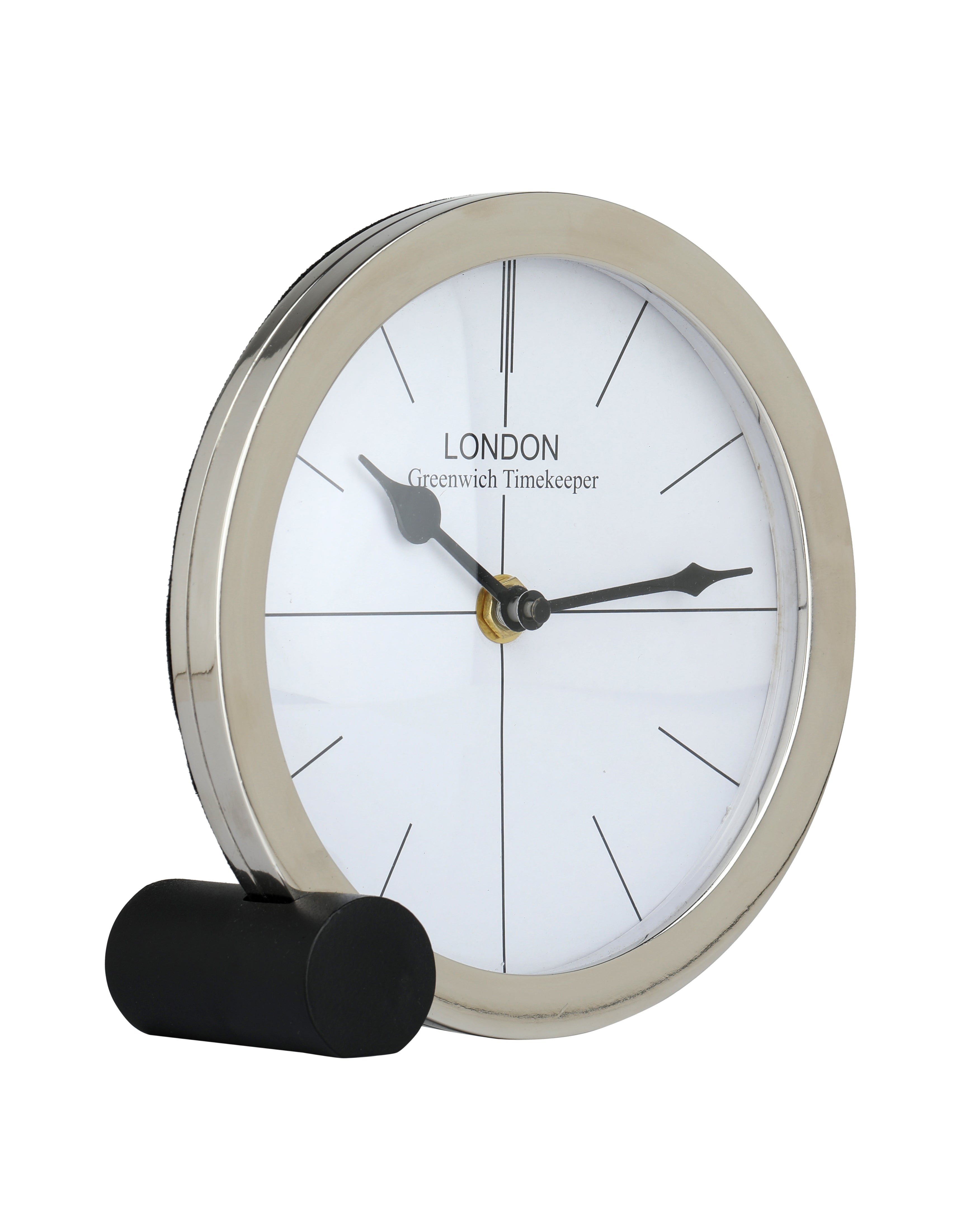 Langston Table Clock in Silver