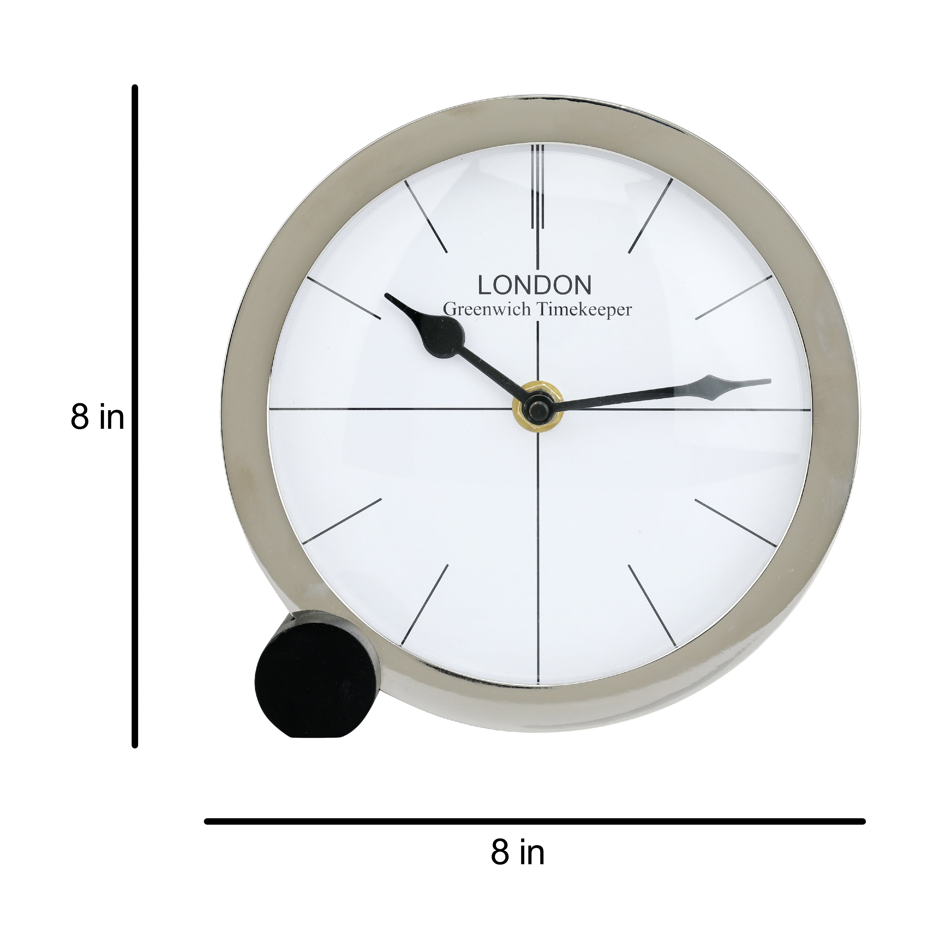 Langston Table Clock in Silver