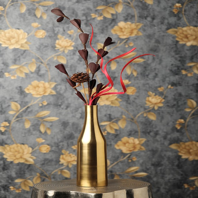 Champagne small Metal Bottle Vase