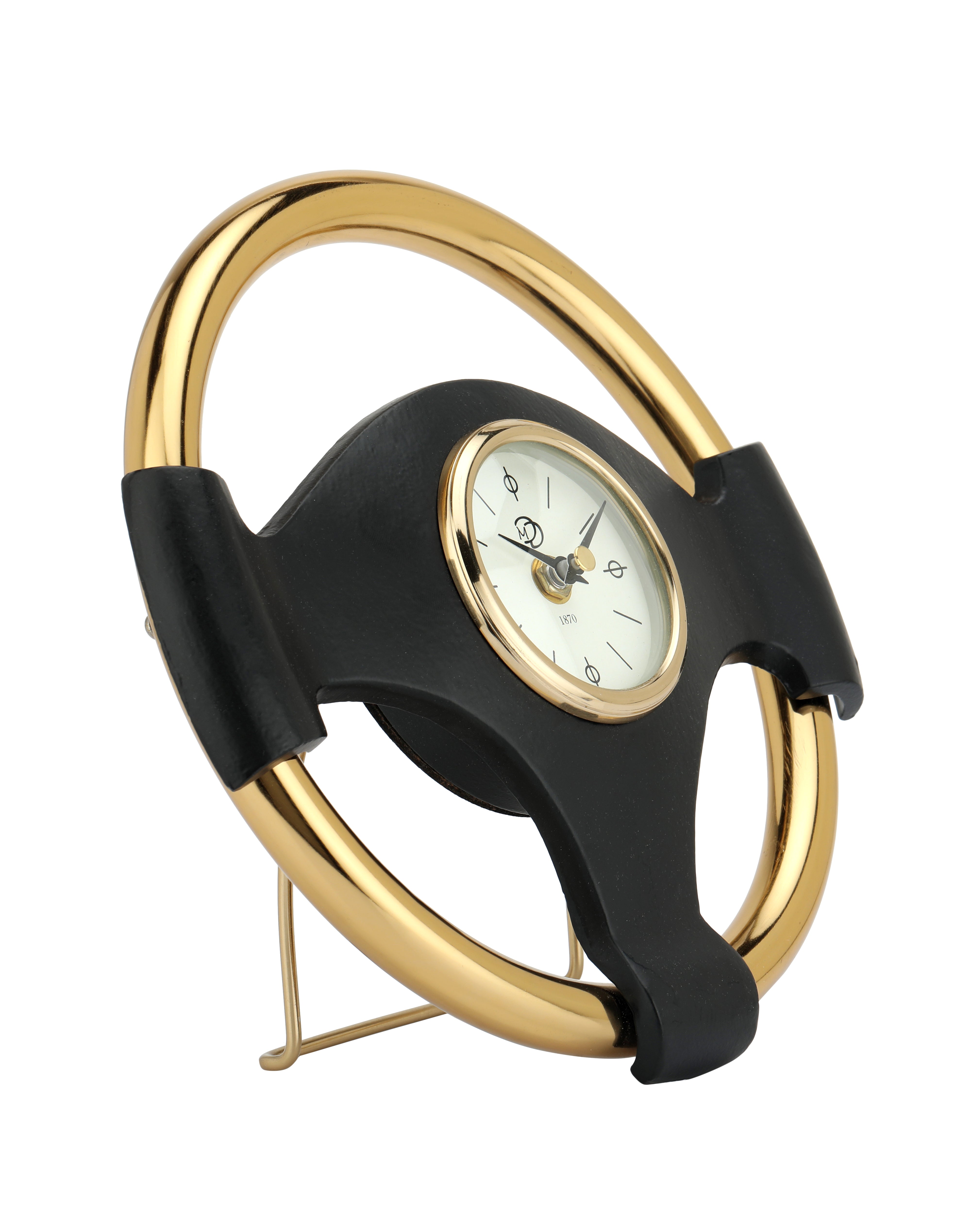 Wheel Steel Table Clock - Black Body