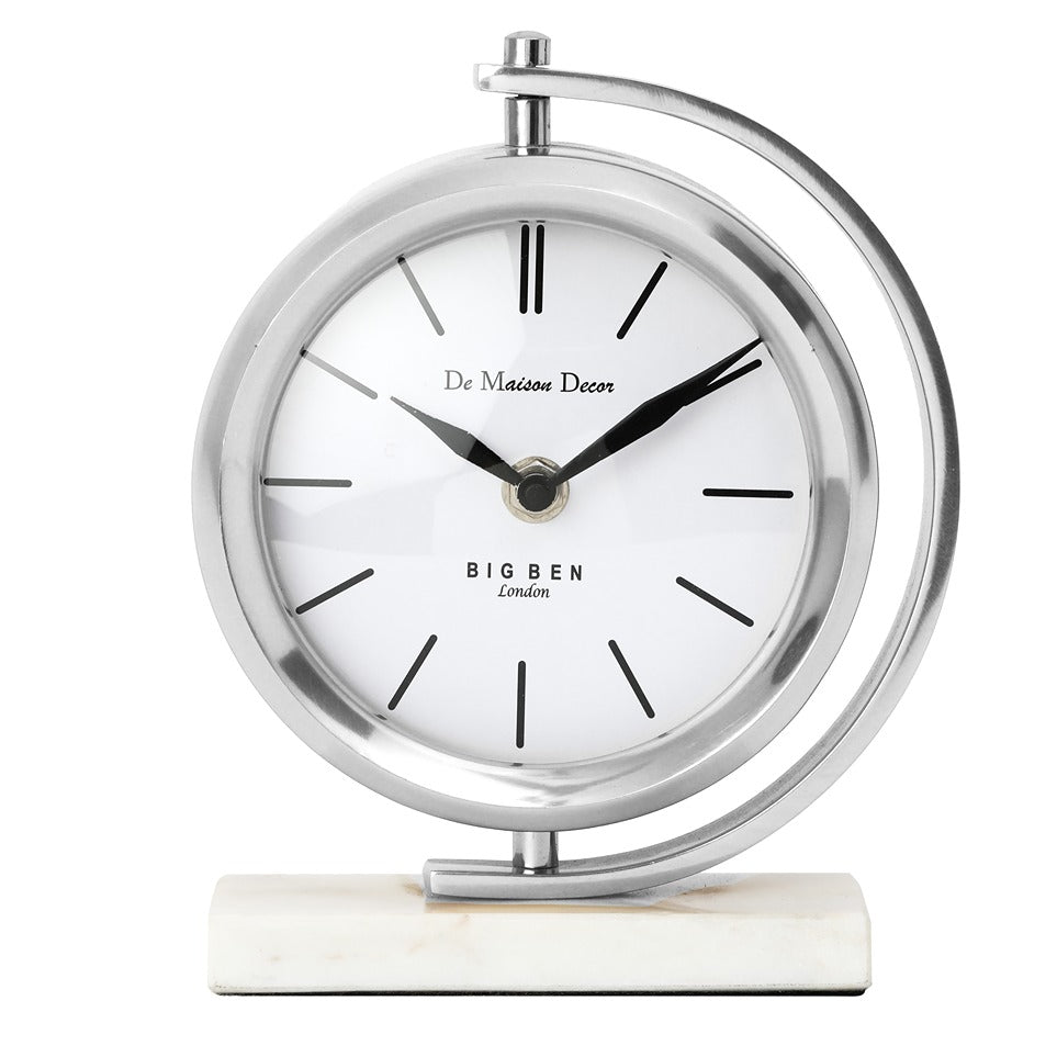 Marbellic  Silver clock  Table Clock