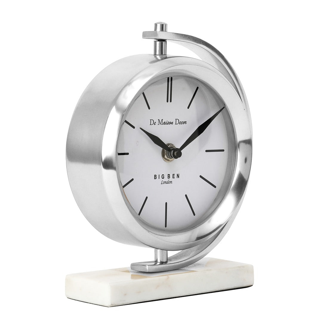 Marbellic  Silver clock  Table Clock