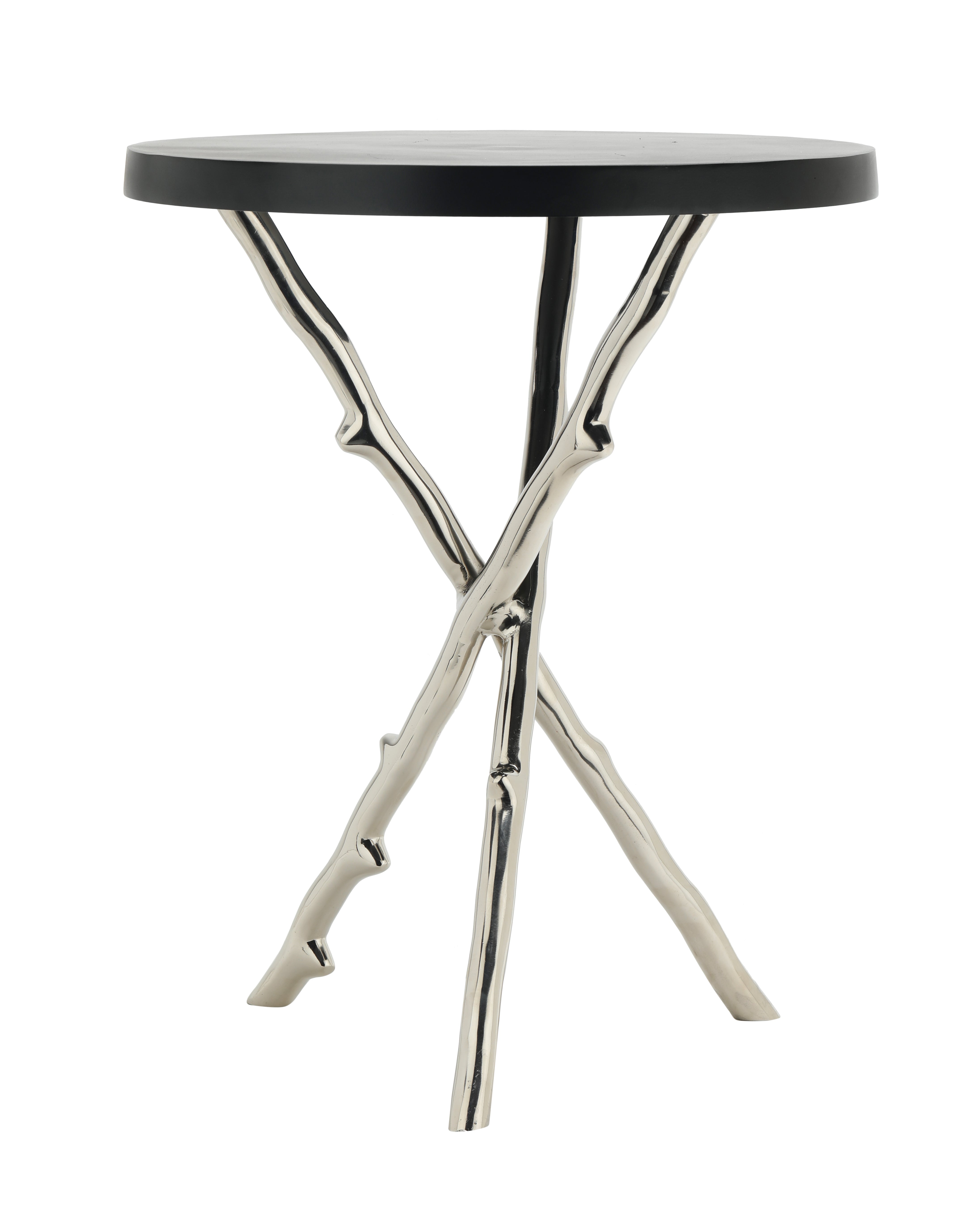 Bamboo Side Table Silver
