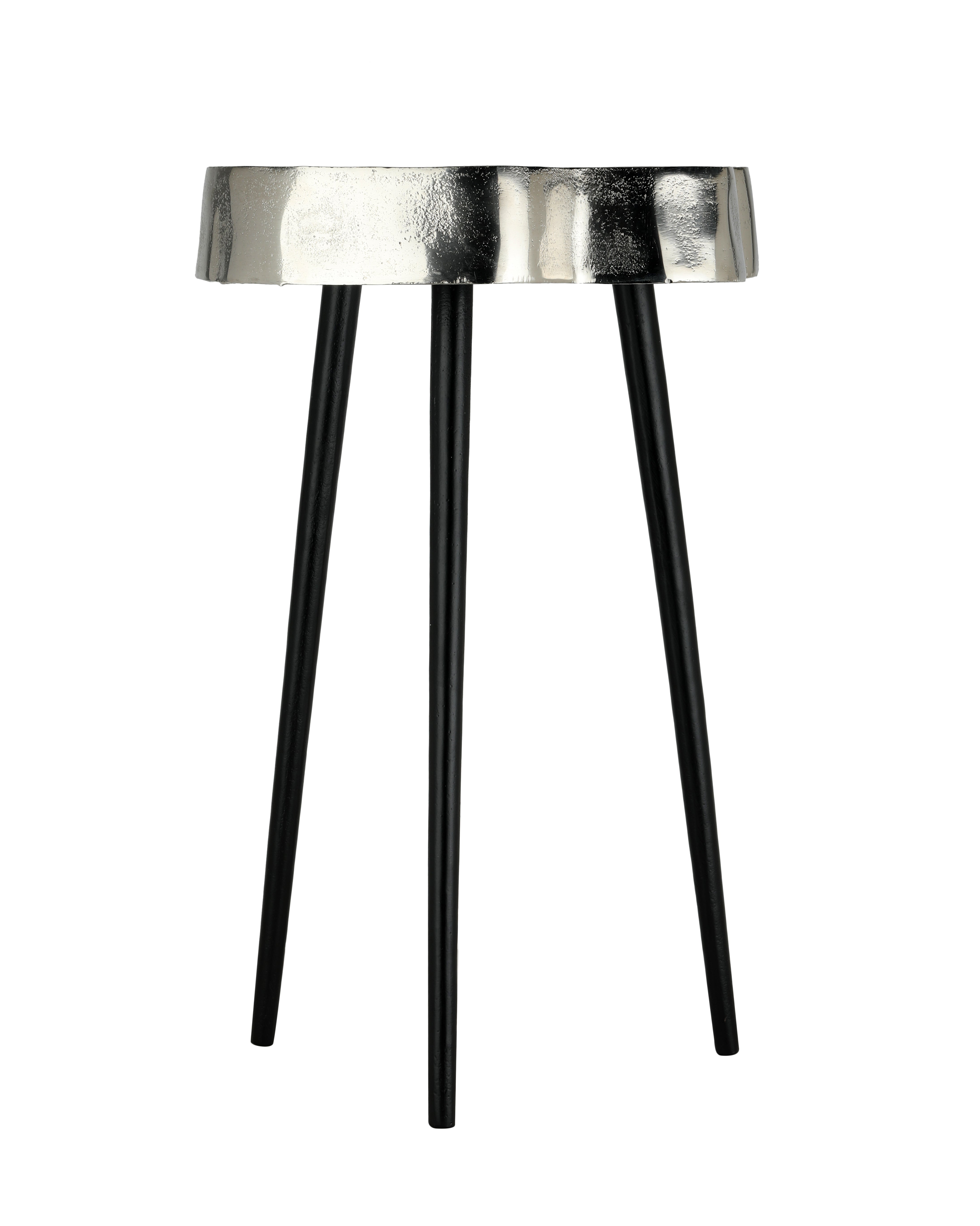 Sawed Log Side Table Silver