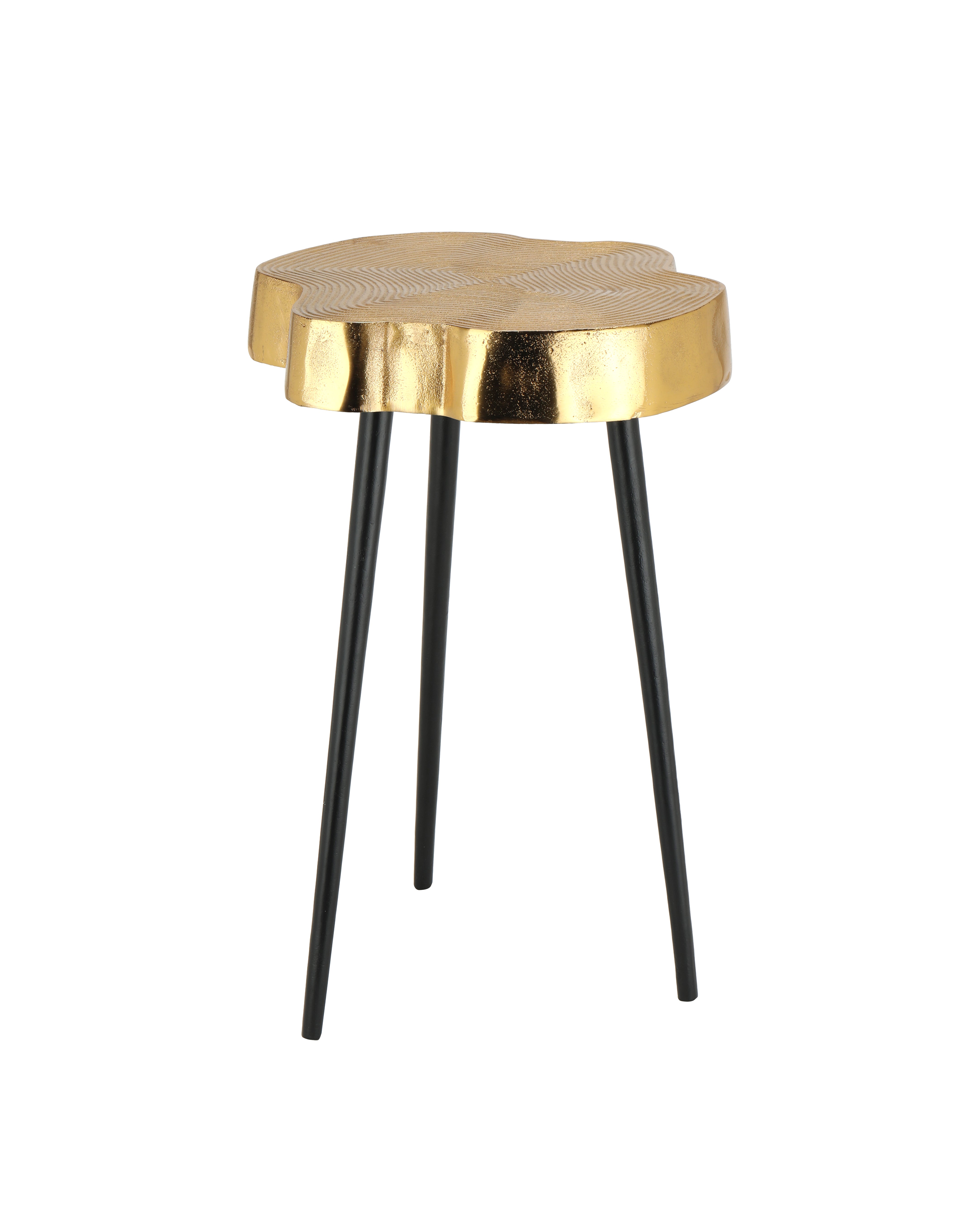 Sawed Log Side Table Gold