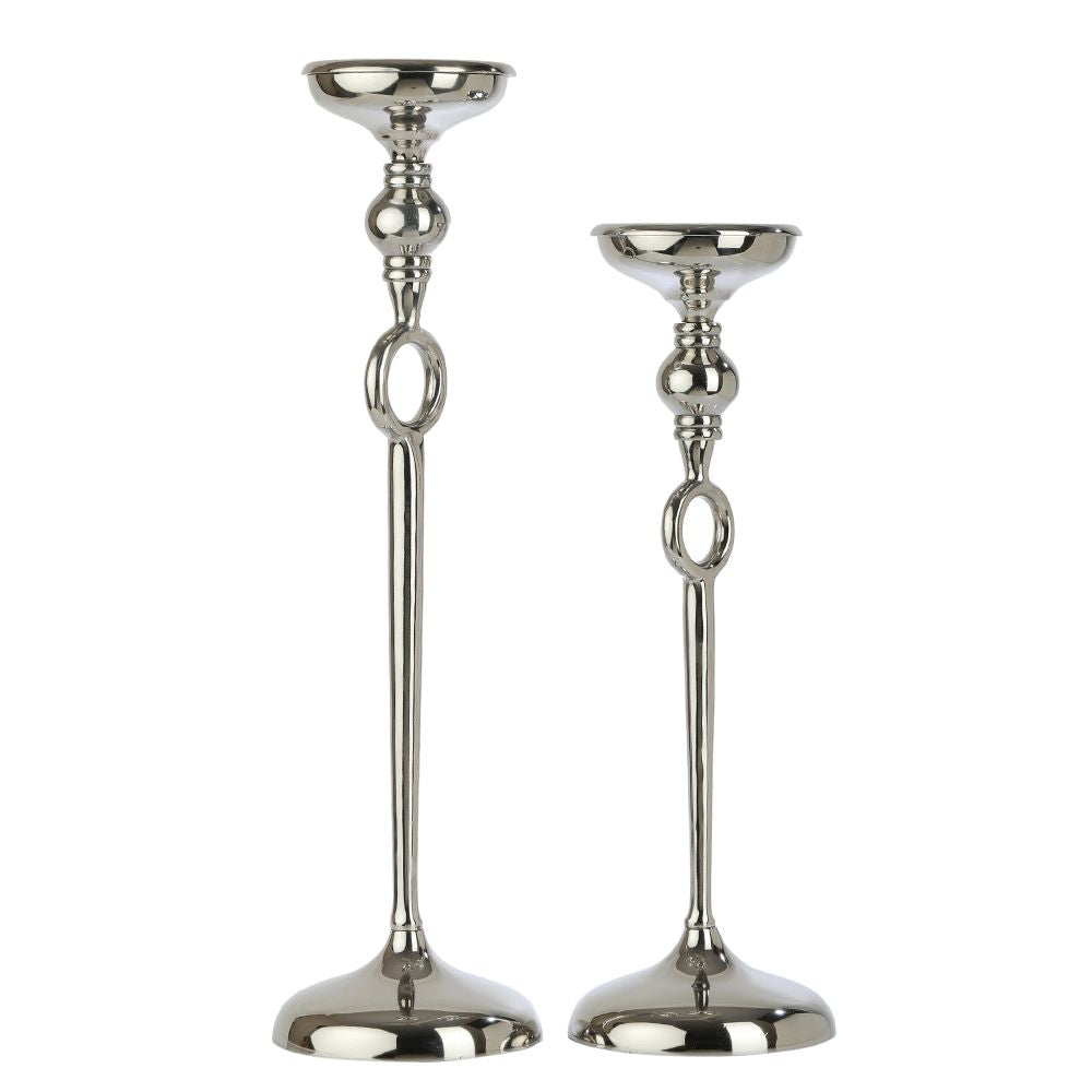 Ajna set of 3 Silver Candle Pillar Holder