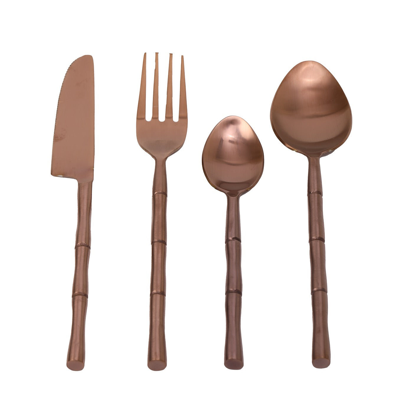 Bamboo Elegance Copper Cutlery Set