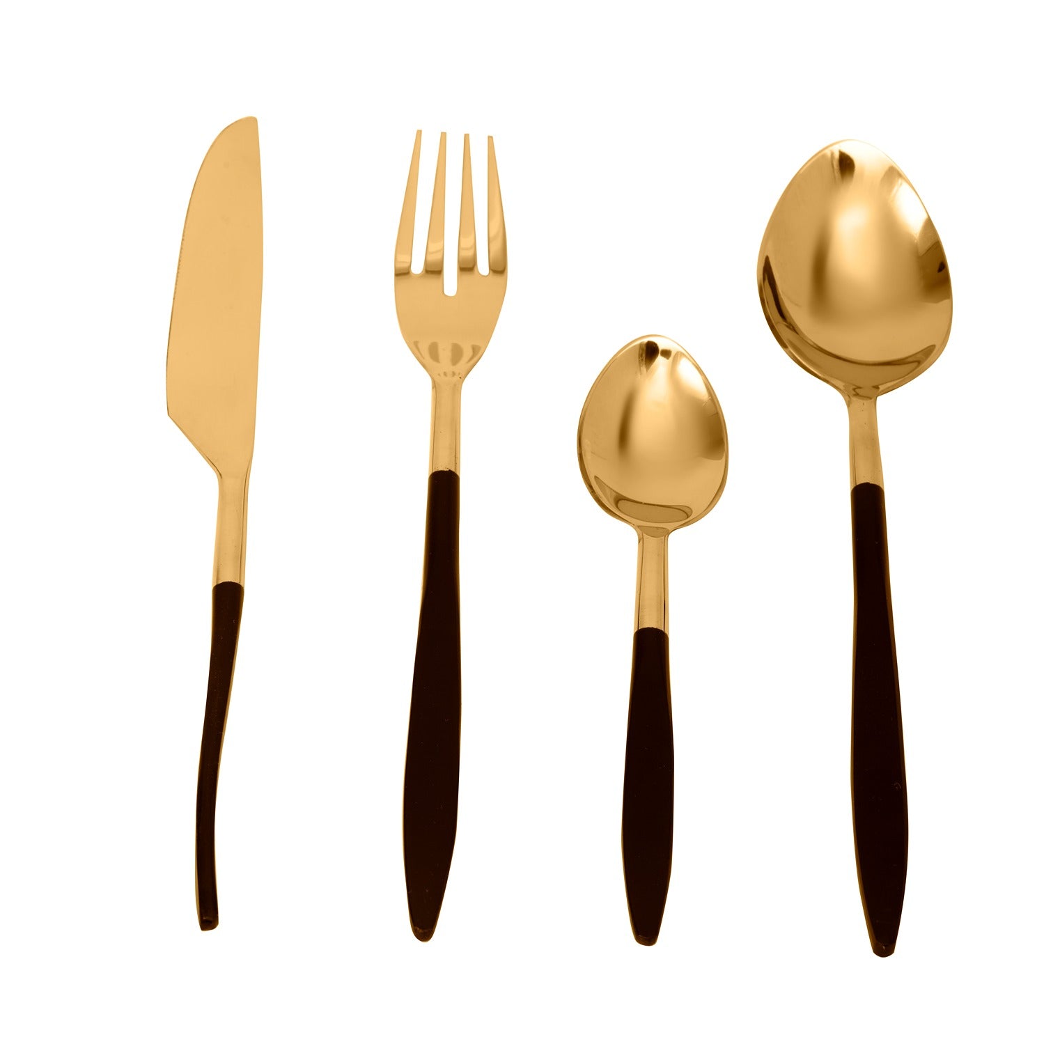Midnight Opulence Black & Gold Cutlery Set