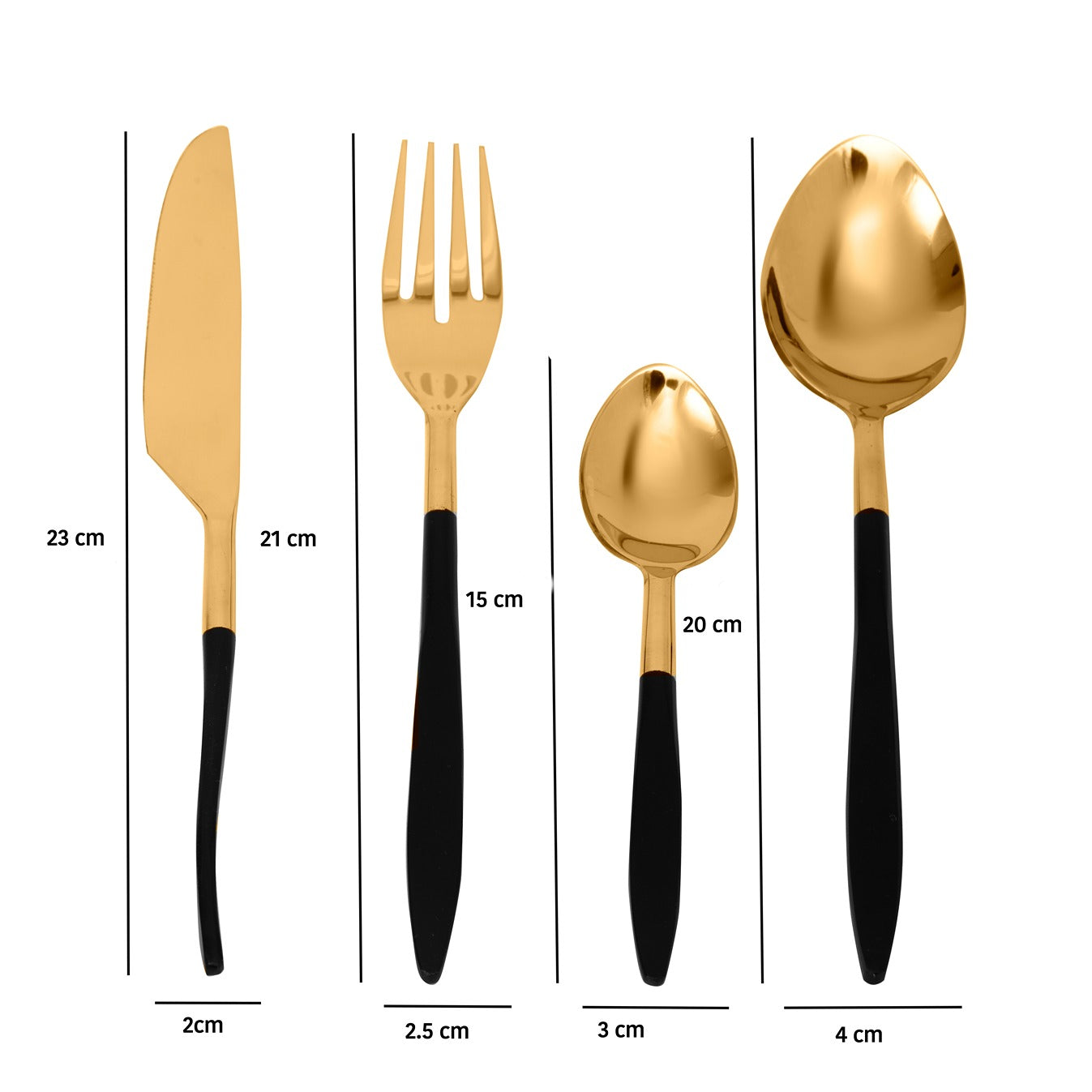 Midnight Opulence Black & Gold Cutlery Set