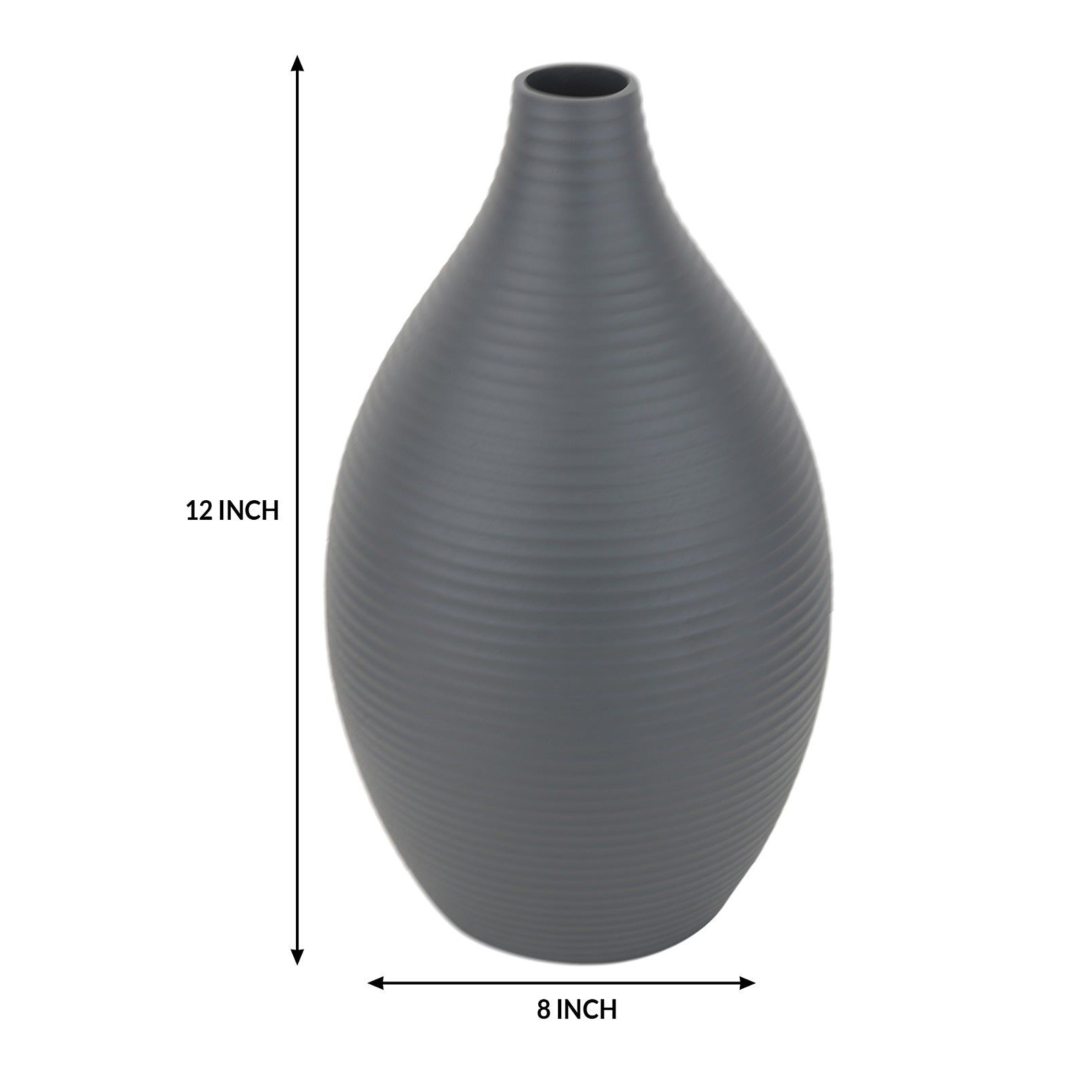 Vesera Graphite Black Enamel Vase