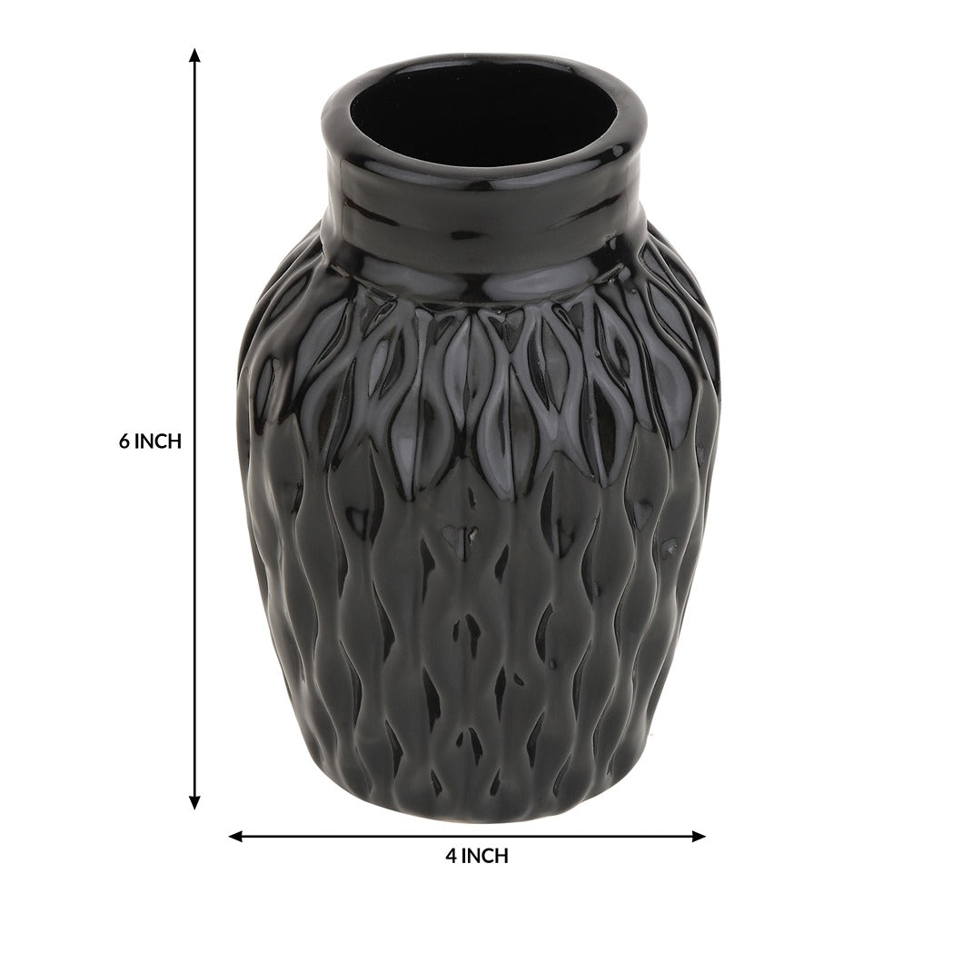 WaveCera Vase Black