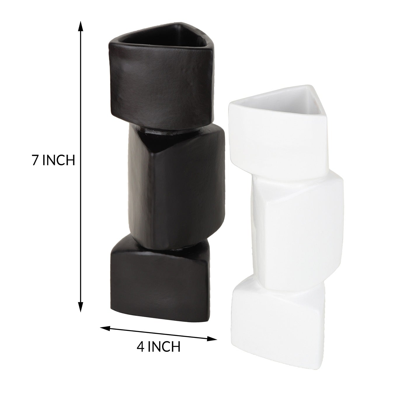 Verti Ceramic Vase set in Black & White