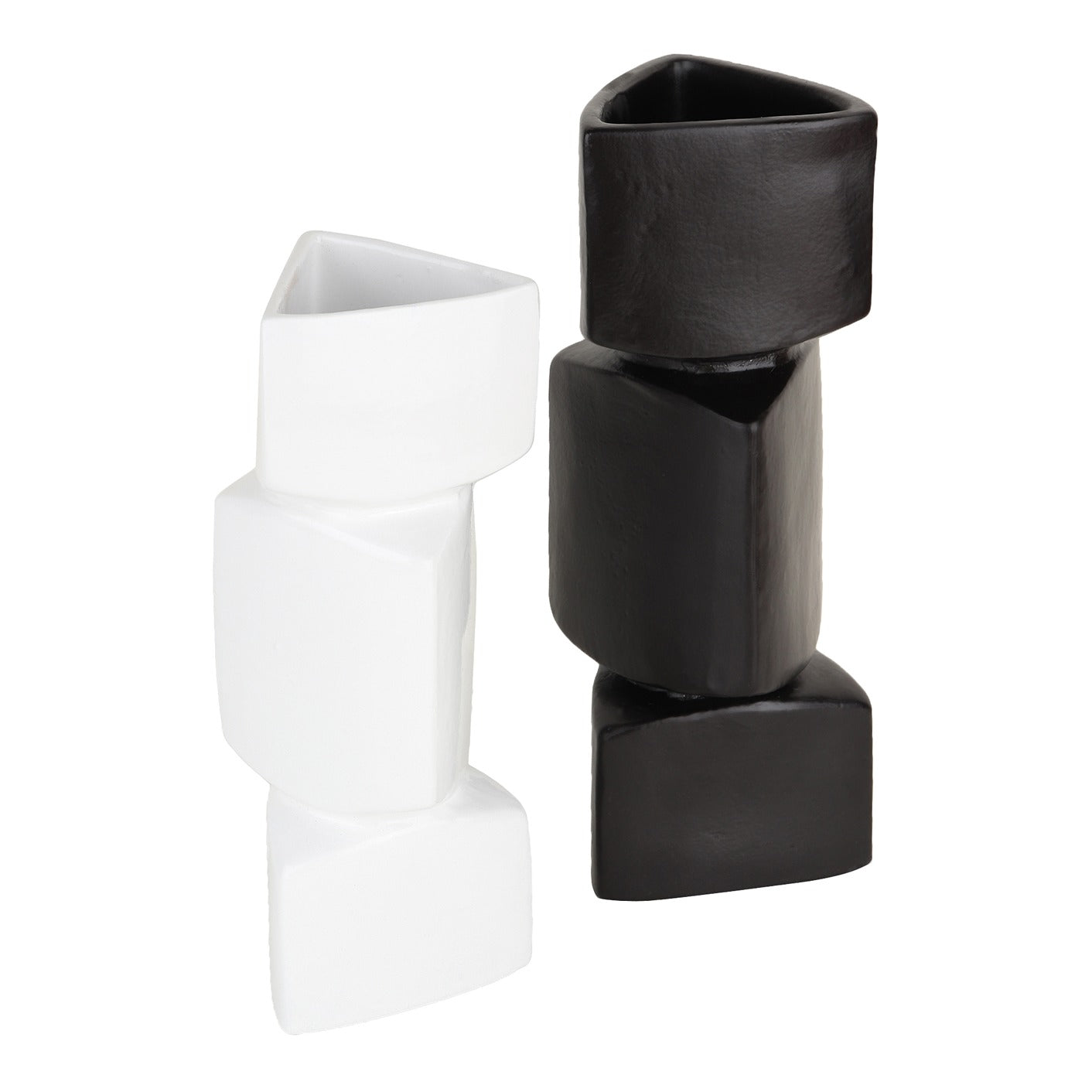 Verti Ceramic Vase set in Black & White