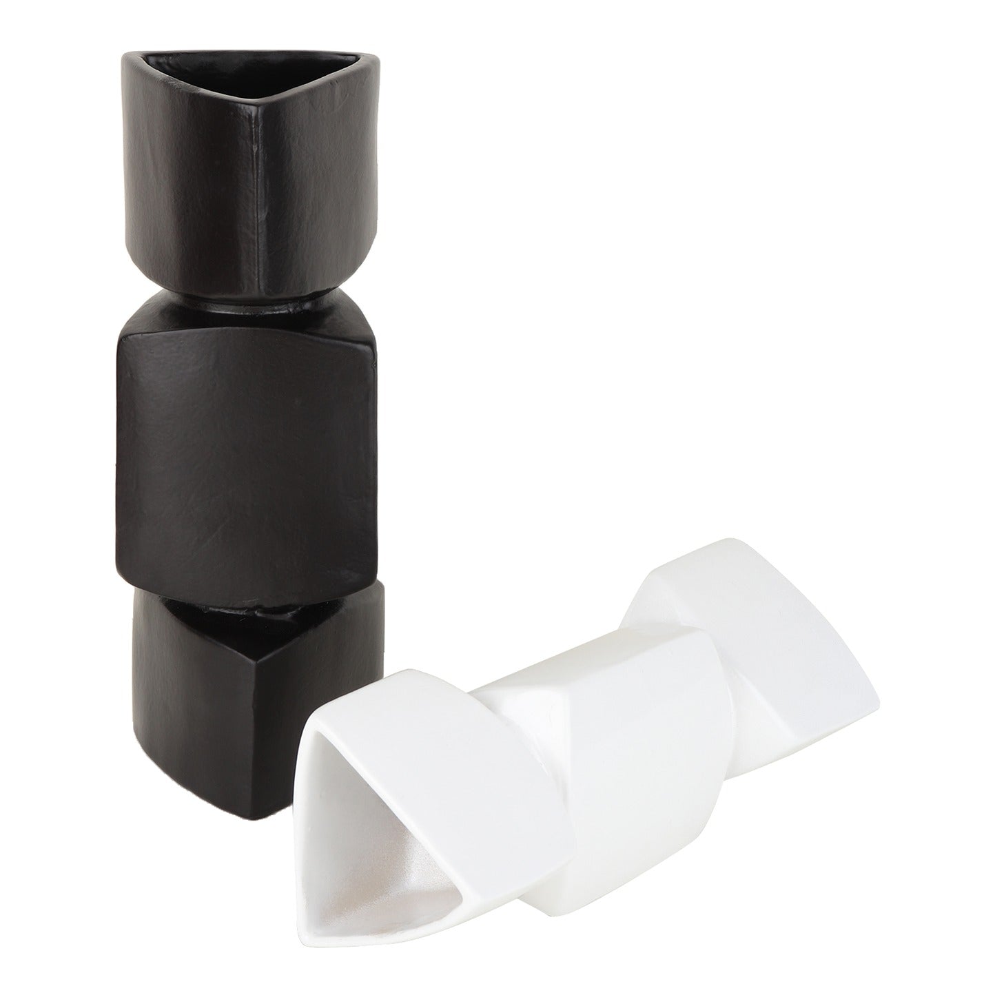 Verti Ceramic Vase set in Black & White