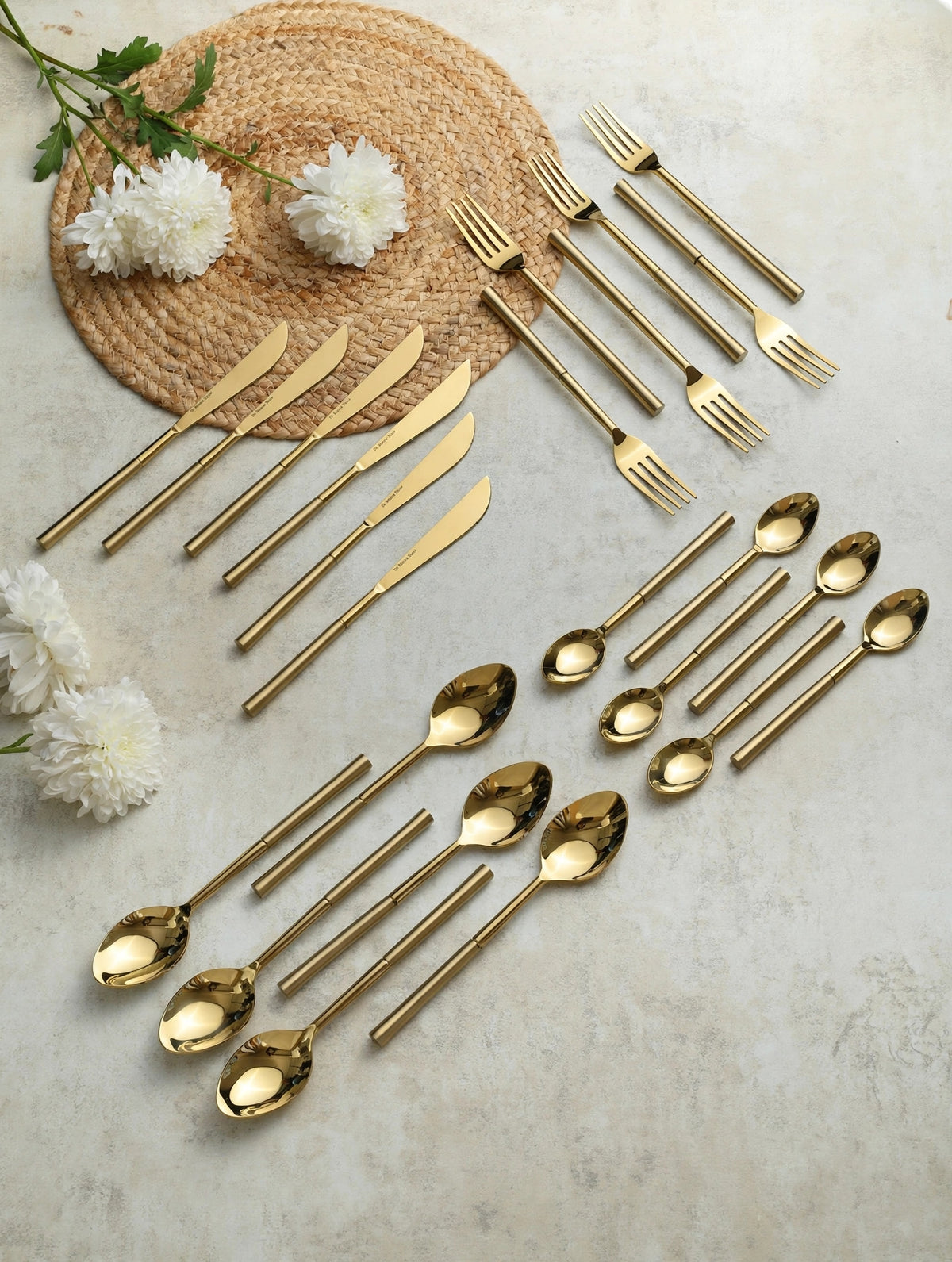 Lark Gold Cutlery Set Of 24
