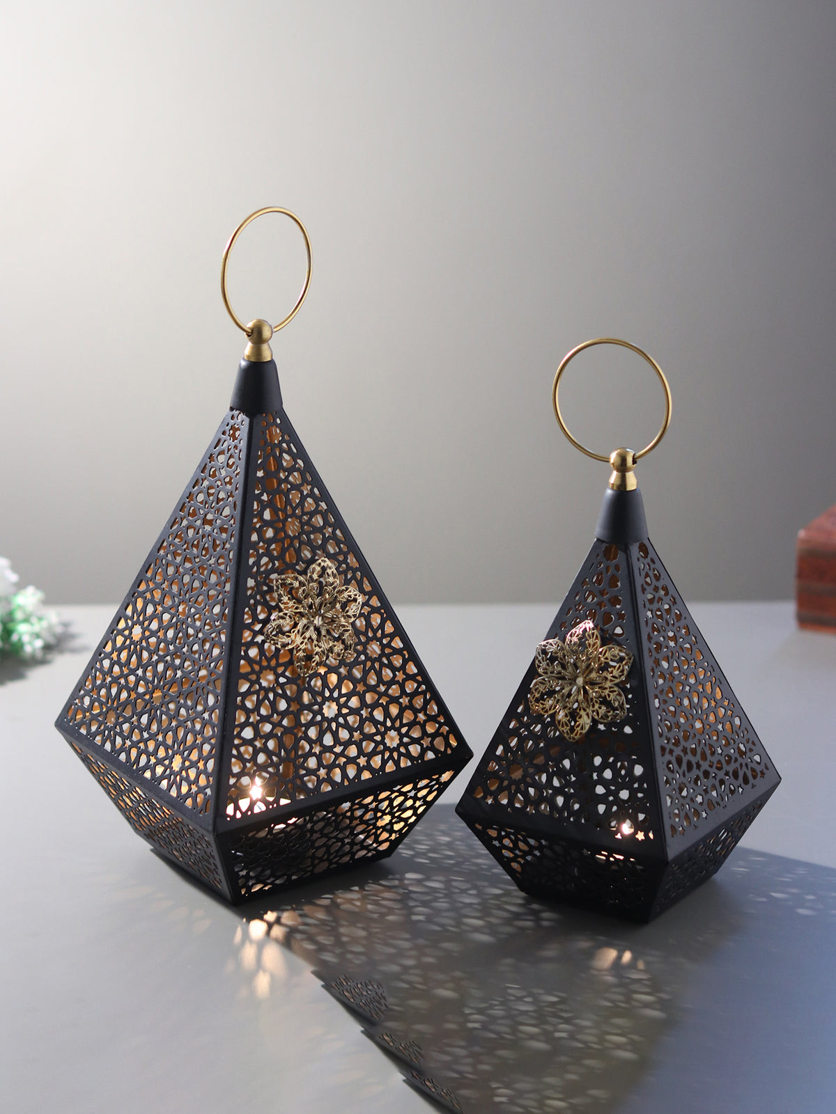 Amira Black Lanterns Set of 2