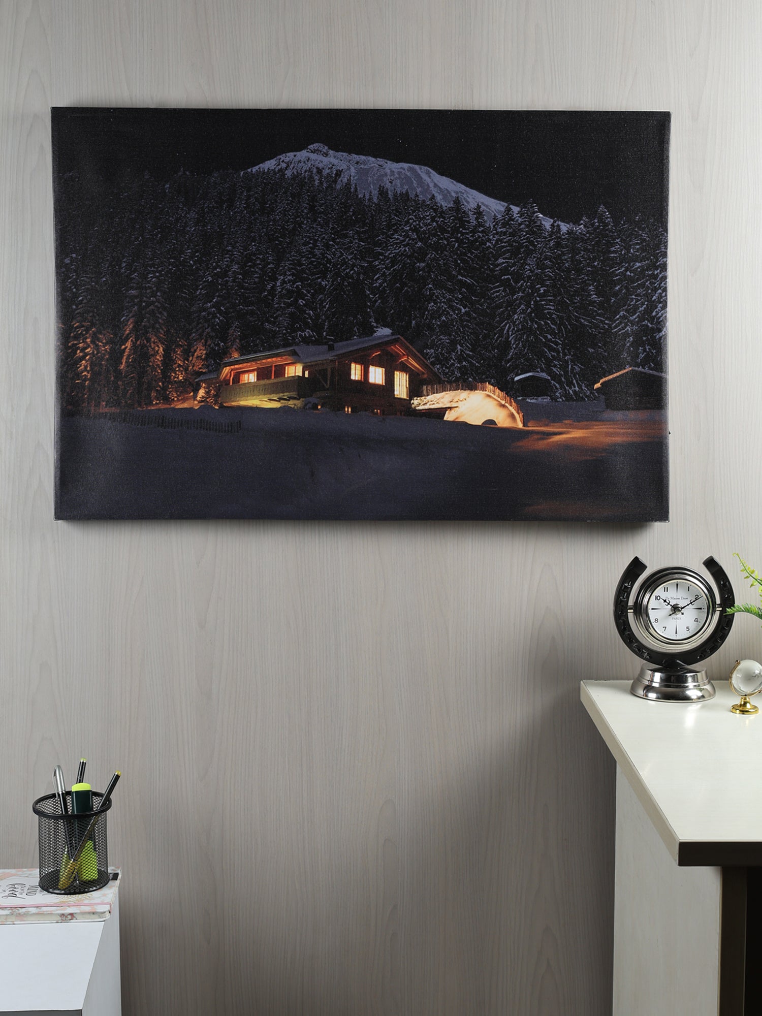 Golden Retreat  – Illuminated Cabin Wall Art