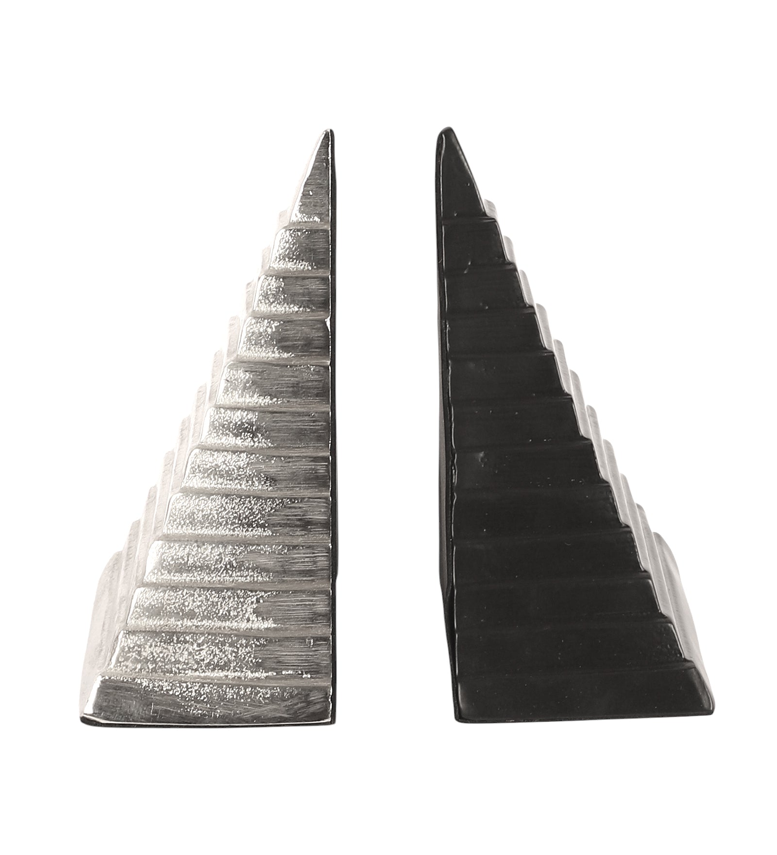 Pyramidon Bookend in Silver & Black