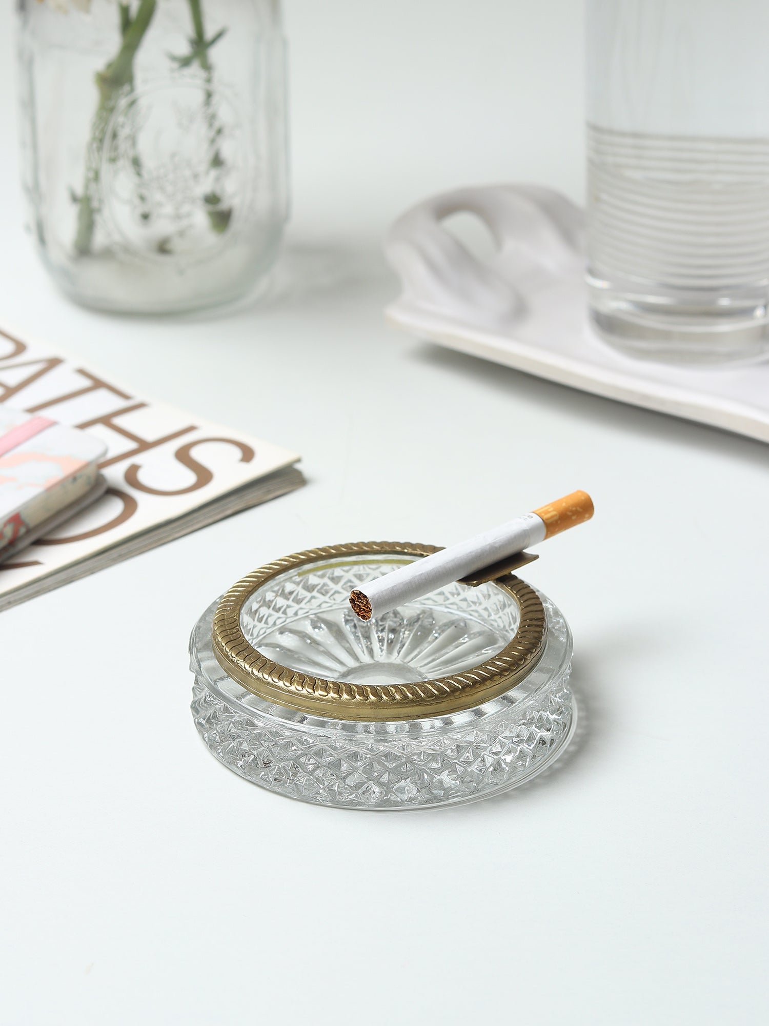 Ashtray, Ash Tray, Glass Ashtray ,Decorative, Barware, Smoking accessories