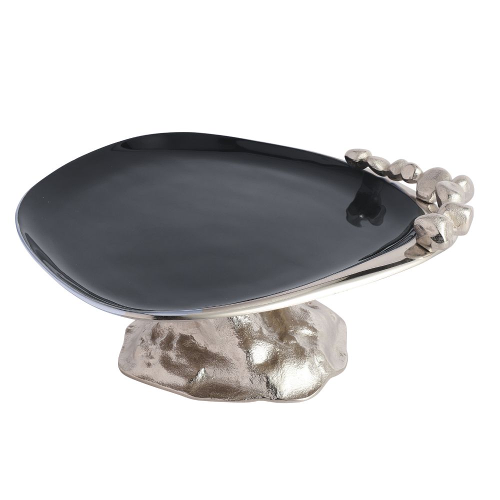 Stones Serving ware Jet Black enamle - Cake Stand