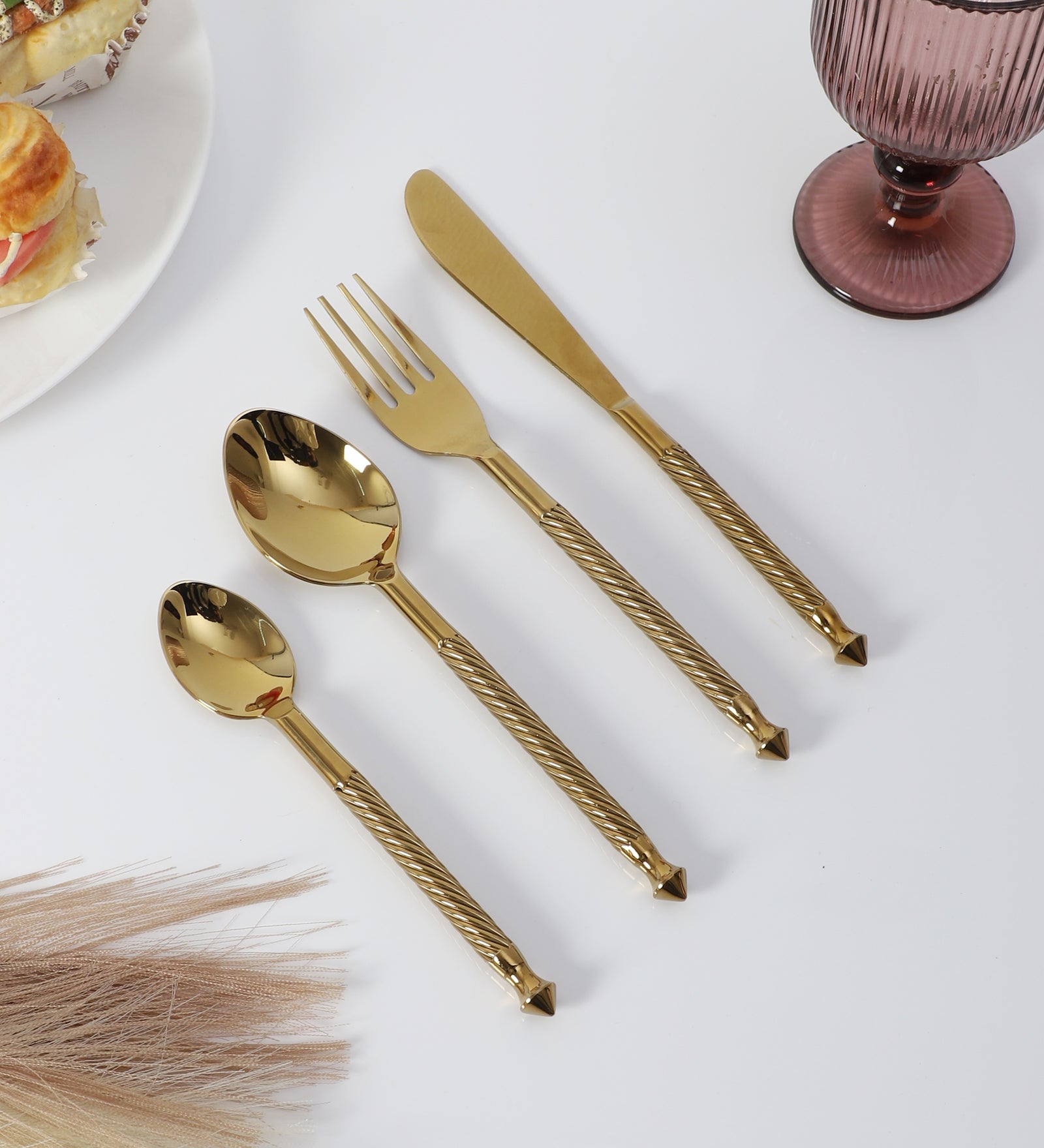 Cutlery , Stainless Steel Cutlery Set, Gold Cutlery Set,Tableware,Kitchen Essentials,Premium Cutlery