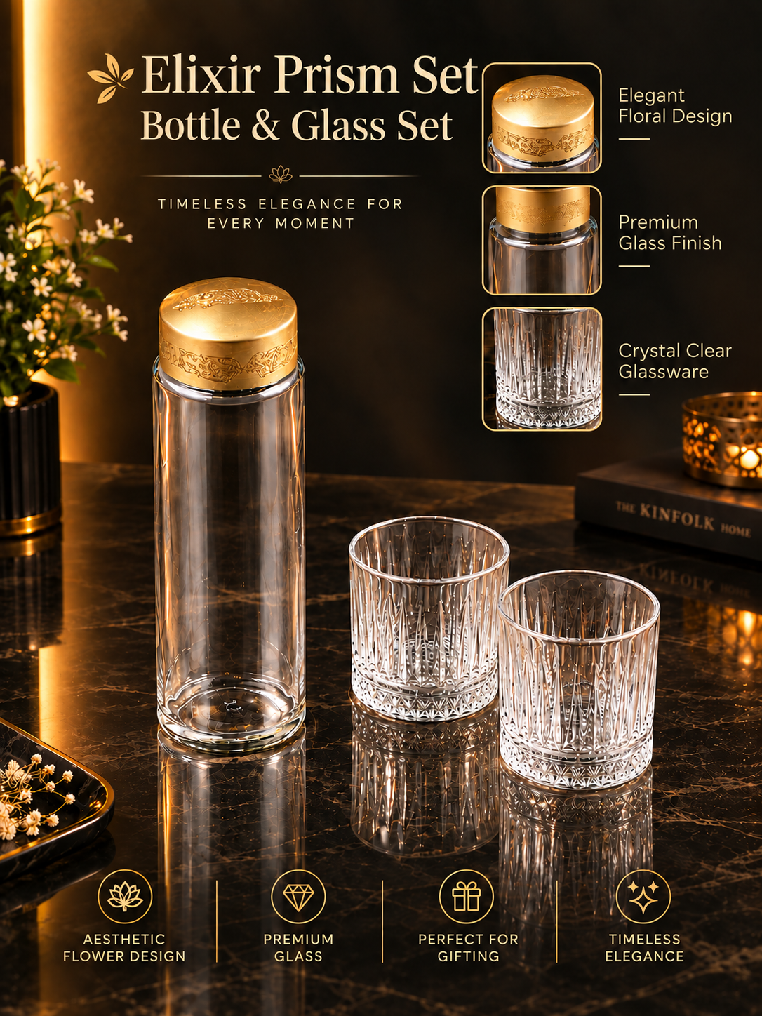 Elixir Prism Set Bottle & Glass Set