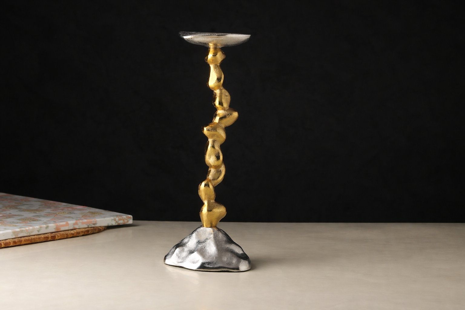 Stones Orivia Candle Holder Large Silver