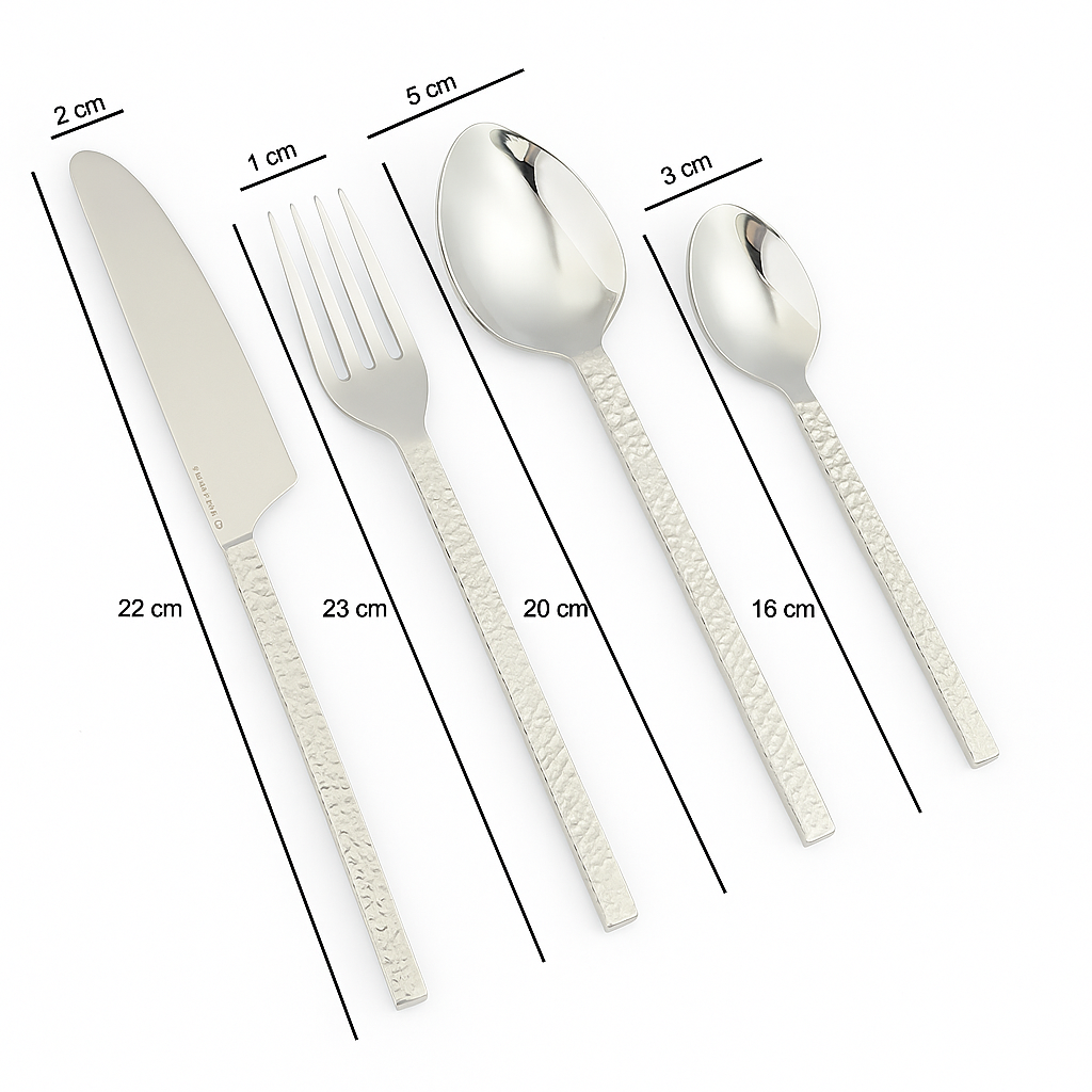 Ember Texture Cutlery Set Silver