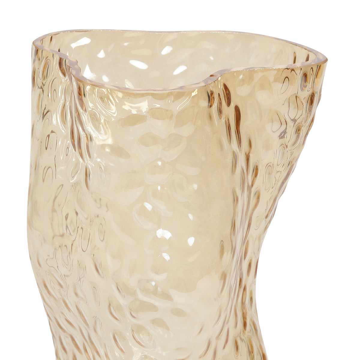 Dimple Glass Vase Amber