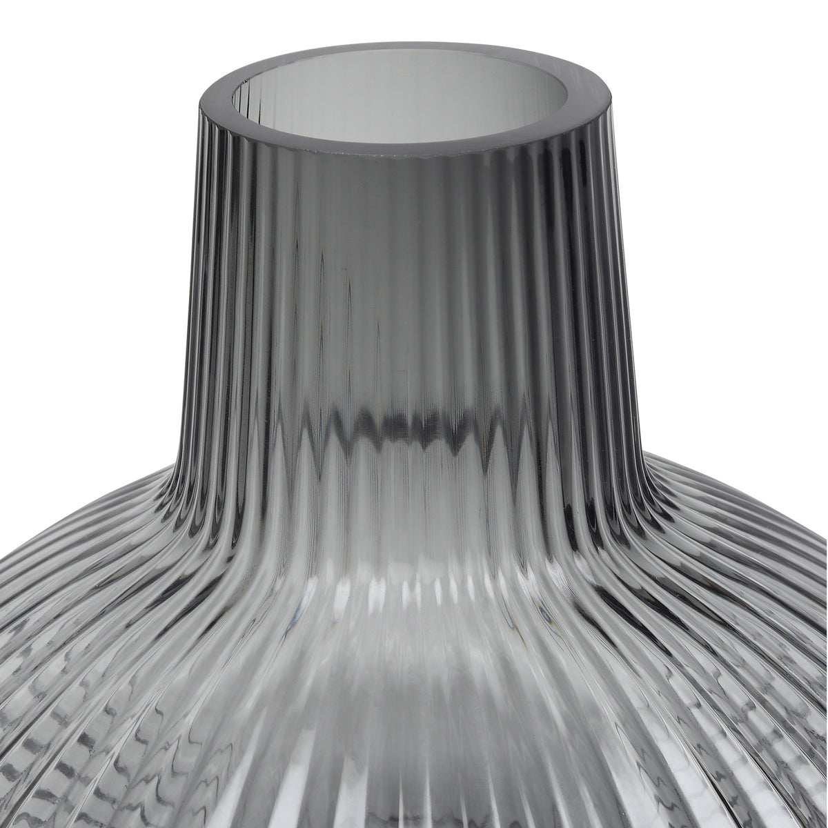 Whorl Black Glass Vase