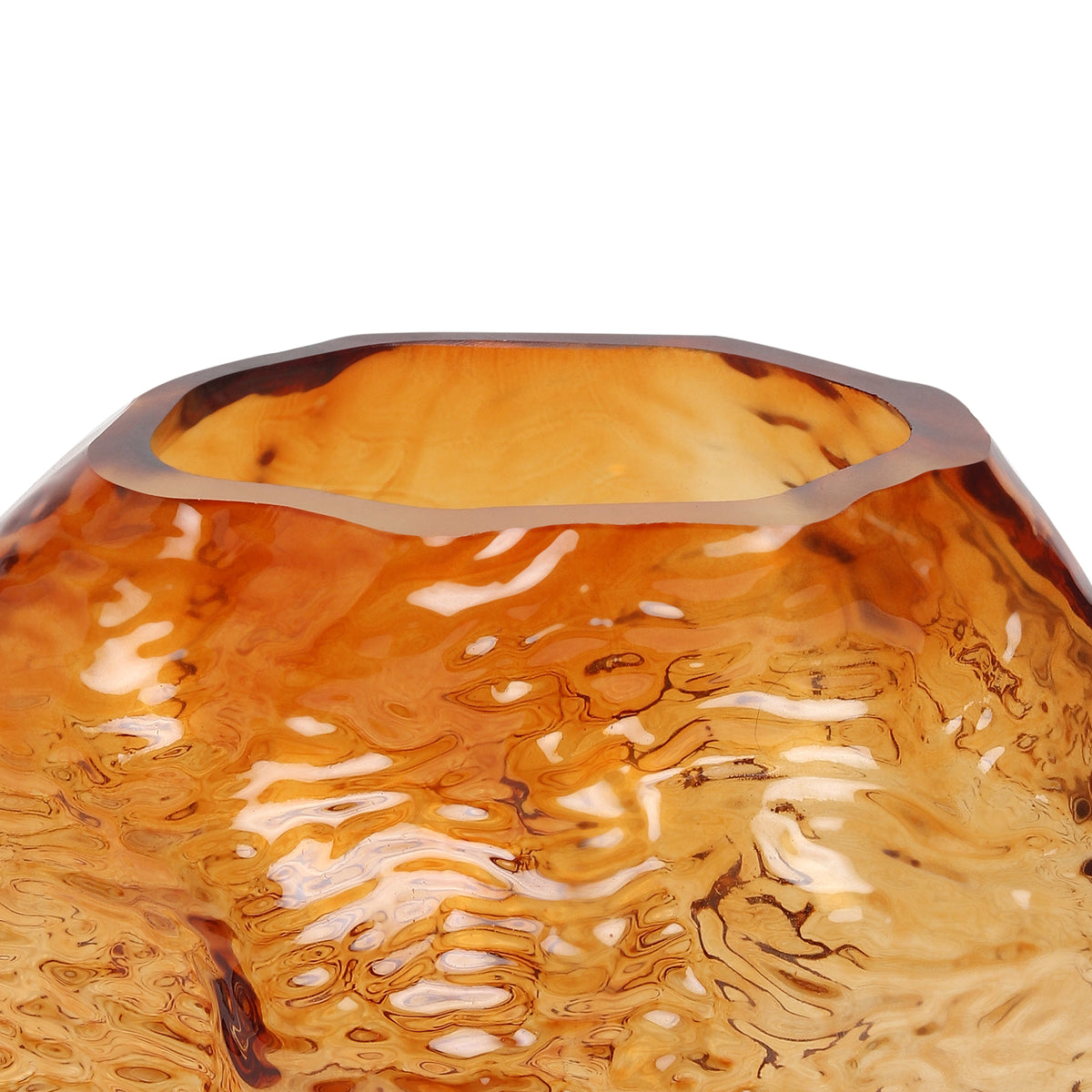 Terra Melt Amber Crystal Vase