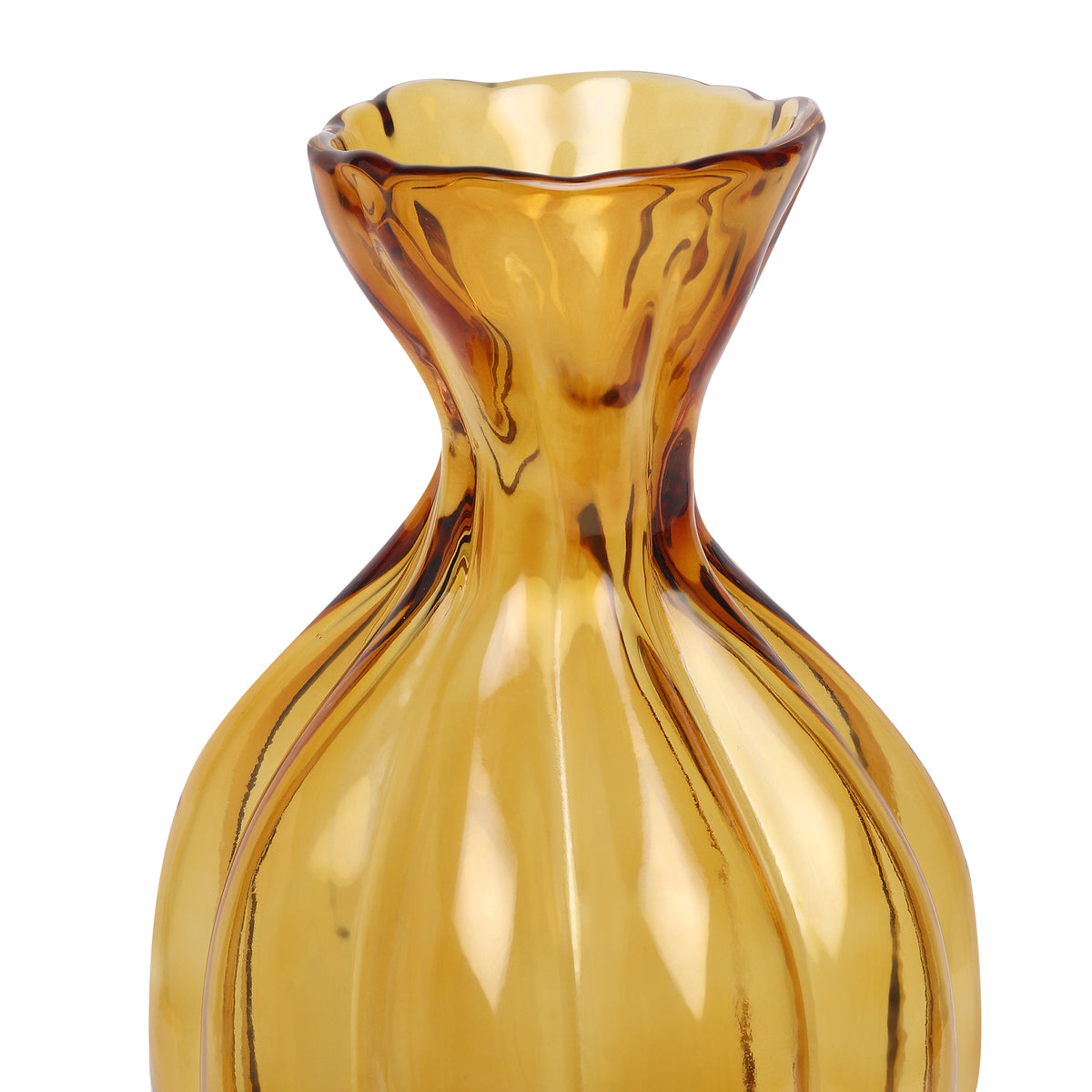 Solstice Large Amber Glass Vase