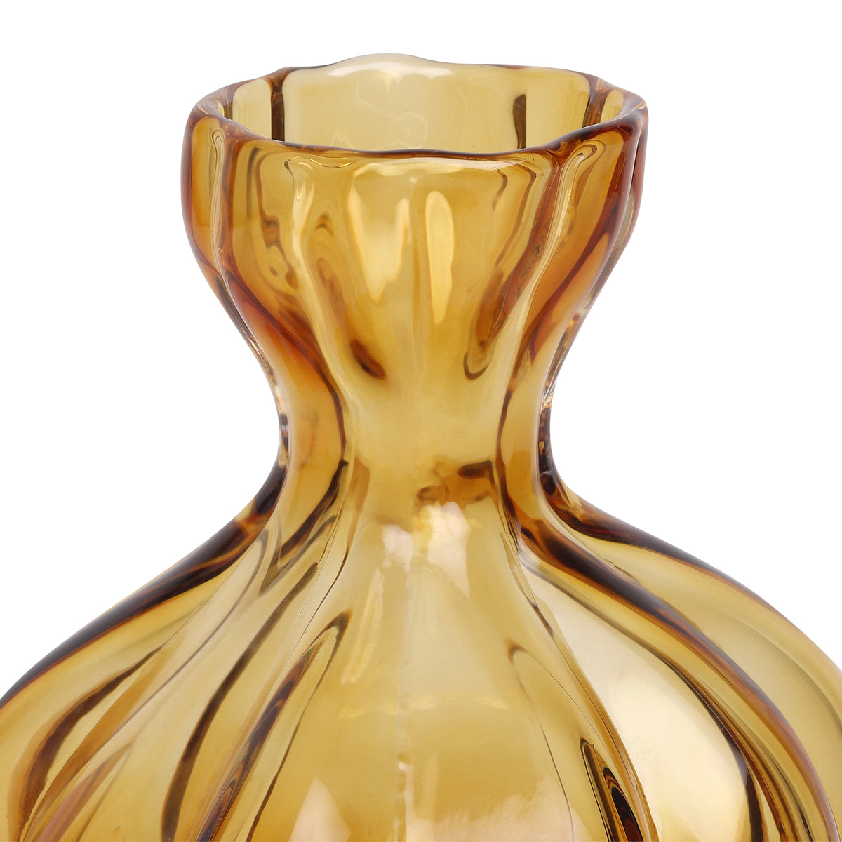 Solstice Small Amber Glass Vase