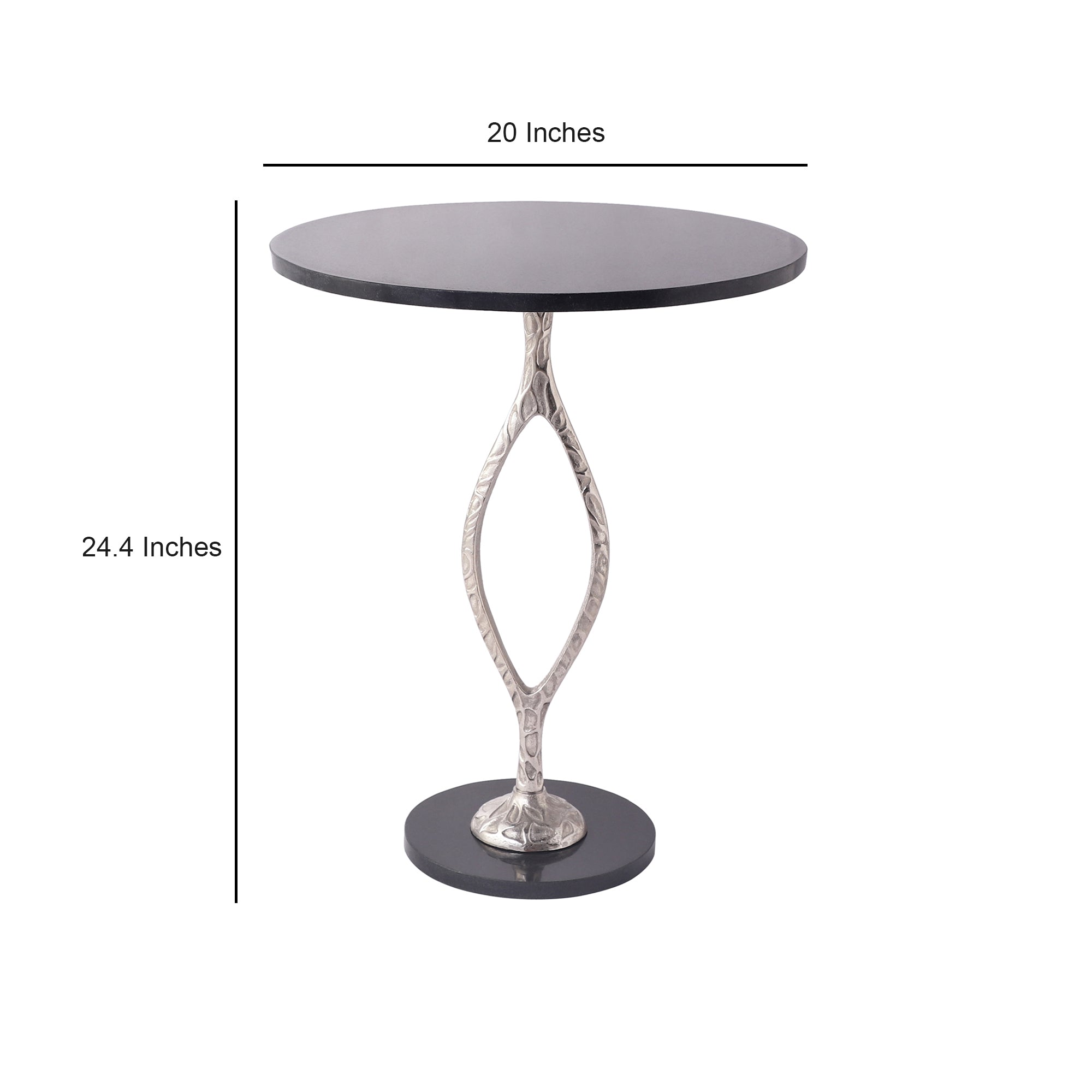 Round Black Marble Side Table