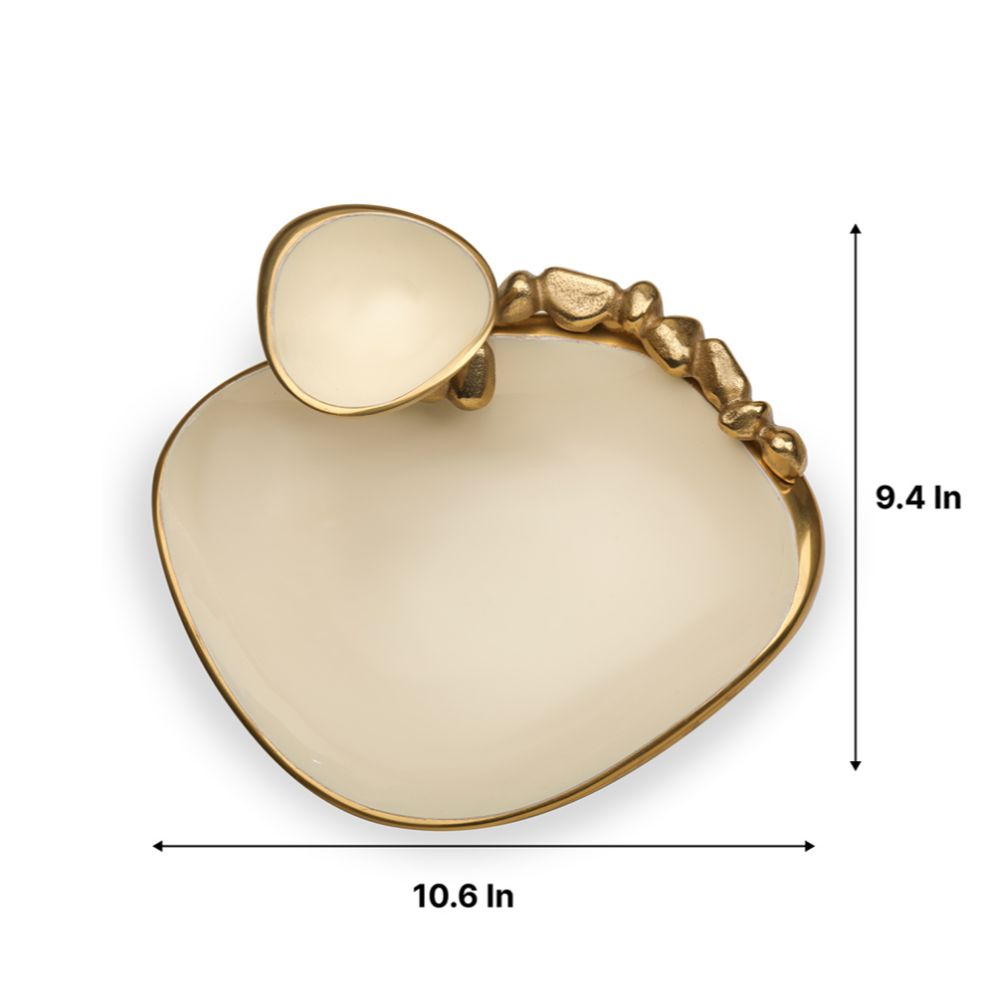 Stones Serving ware Ivory enamel - Chip & Dip Platter