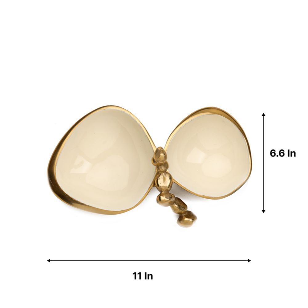 Stones Servingware Ivory enamle - Double Bowl Platter