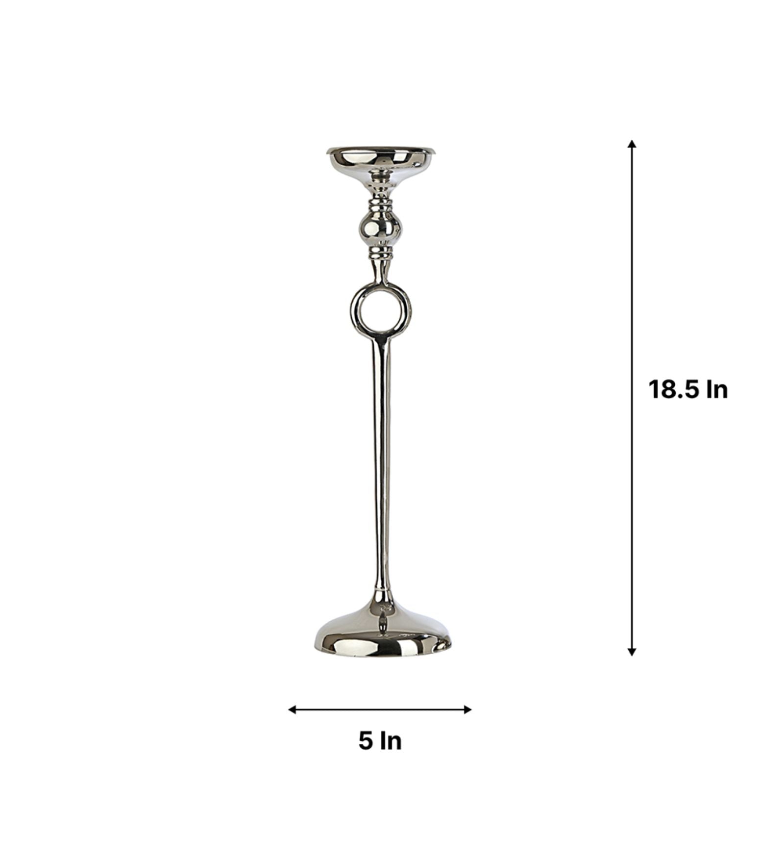 Ajna Large Silver Candle Pillar Holder