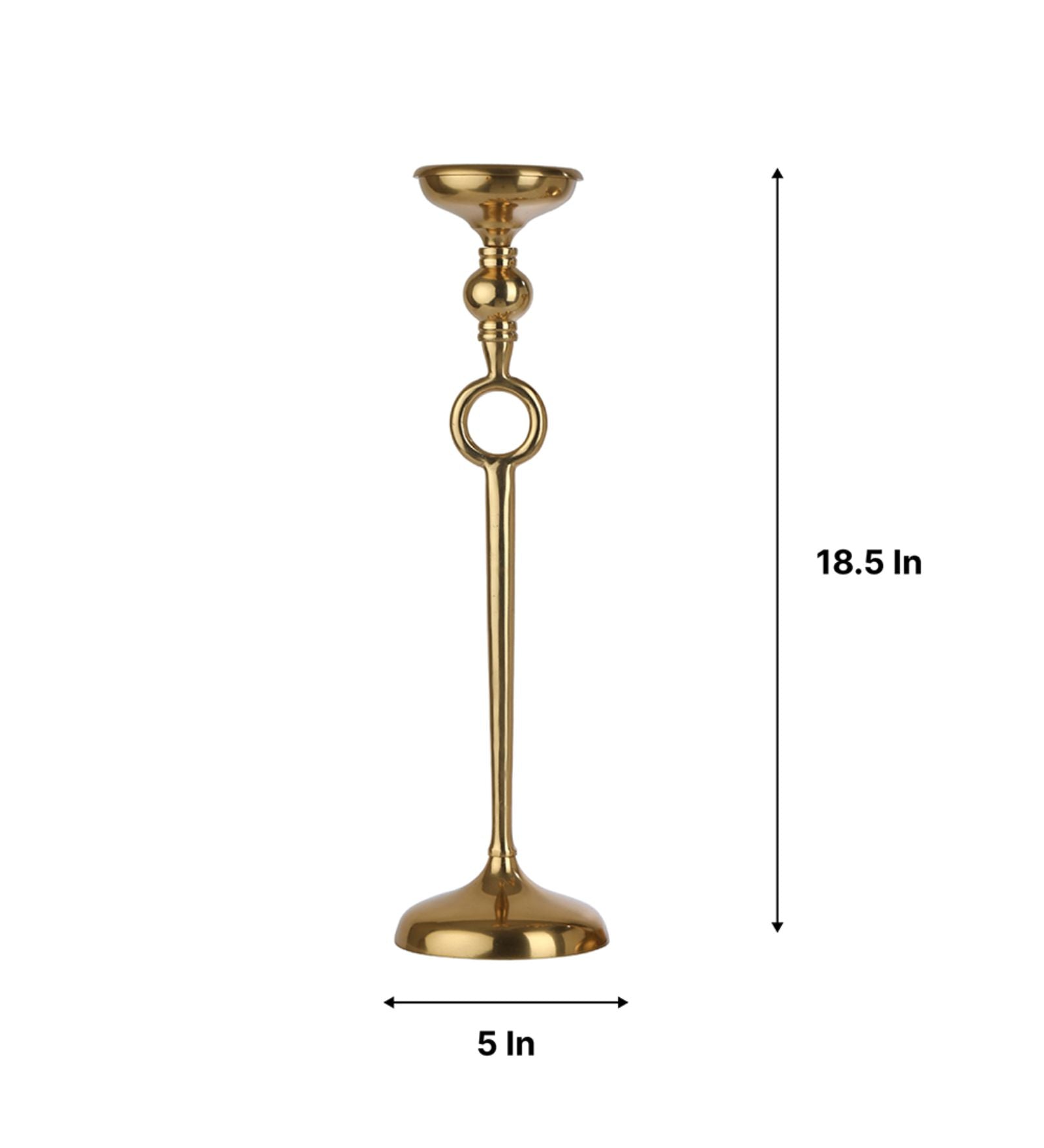 Ajna Large Gold Candle Pillar Holder