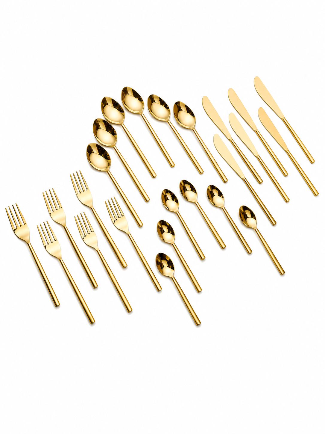 Radiant Reflections Silver & Gold Cutlery Set of 24