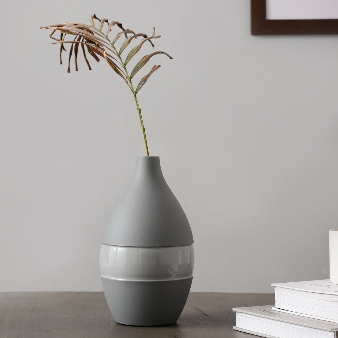 Vesera Grey Enamel Vase Large