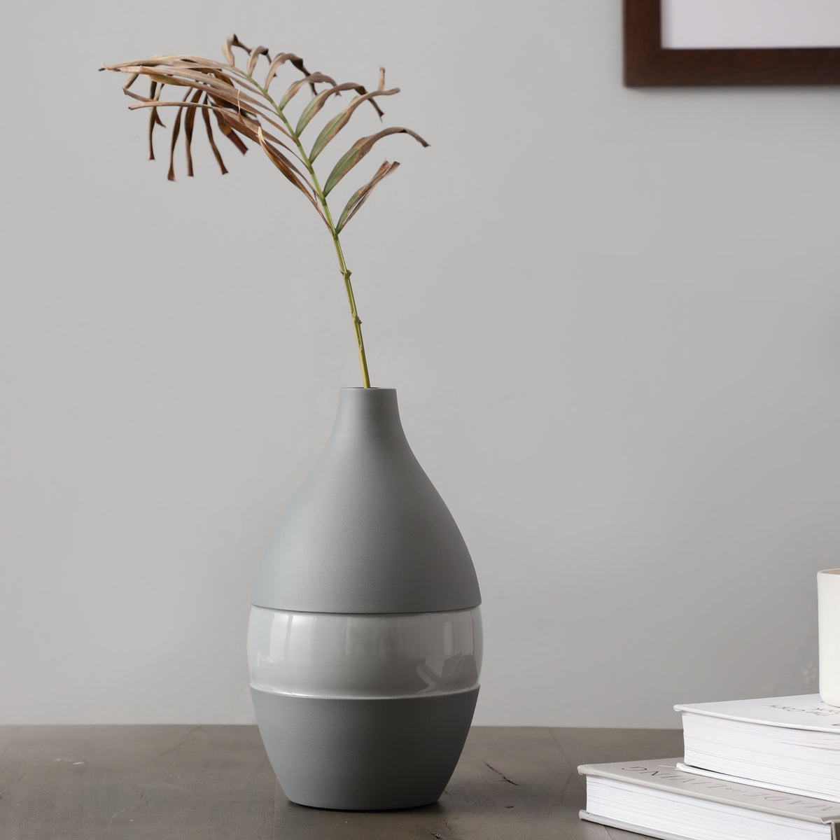 Vesera Grey Enamel Vase