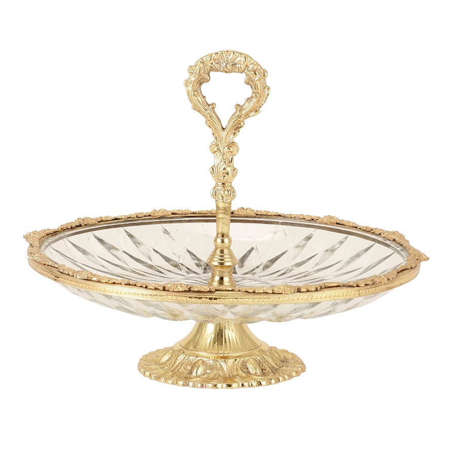 Spearhead Crystal Cake Stand in Gold