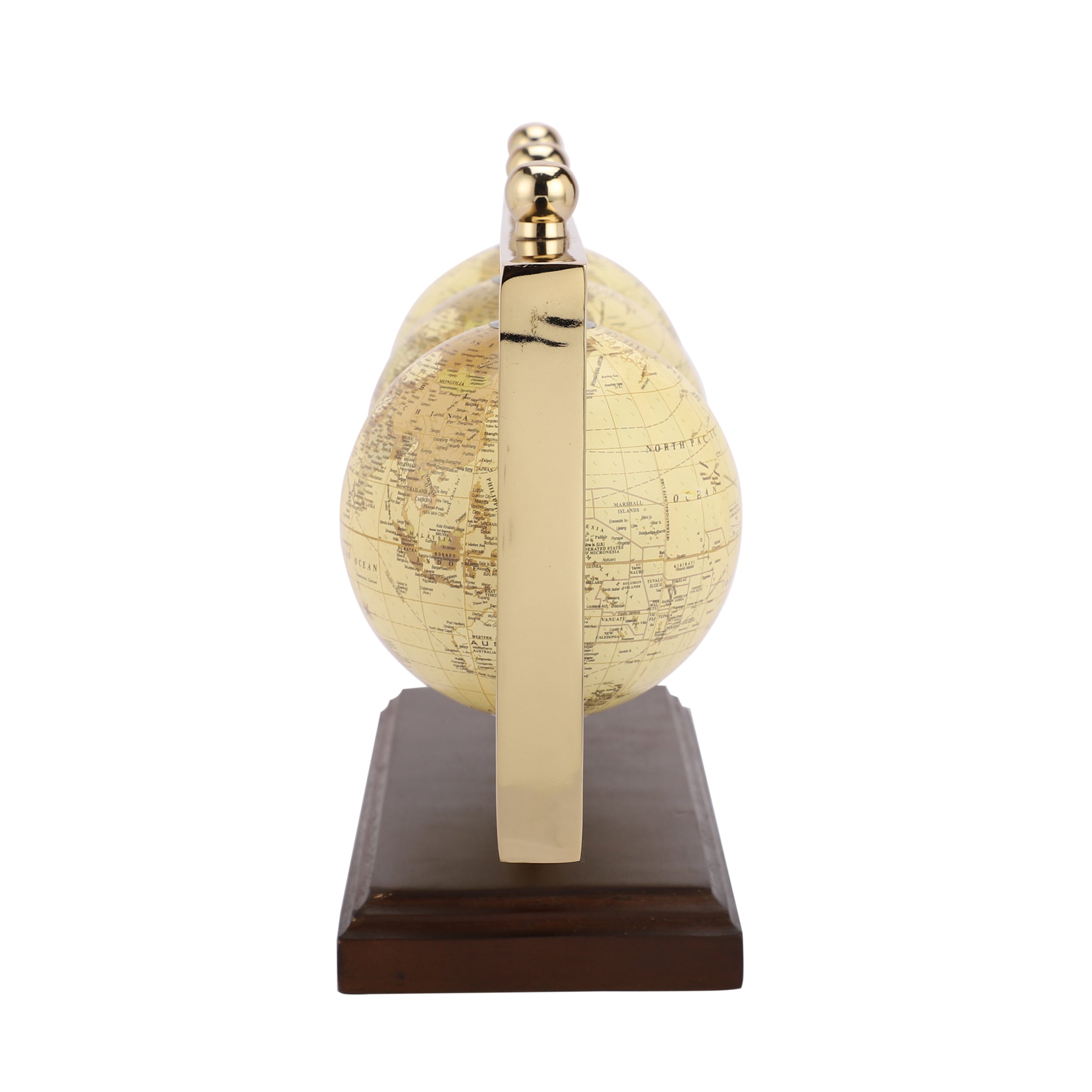 Triple horizontal Gold Globe Stand