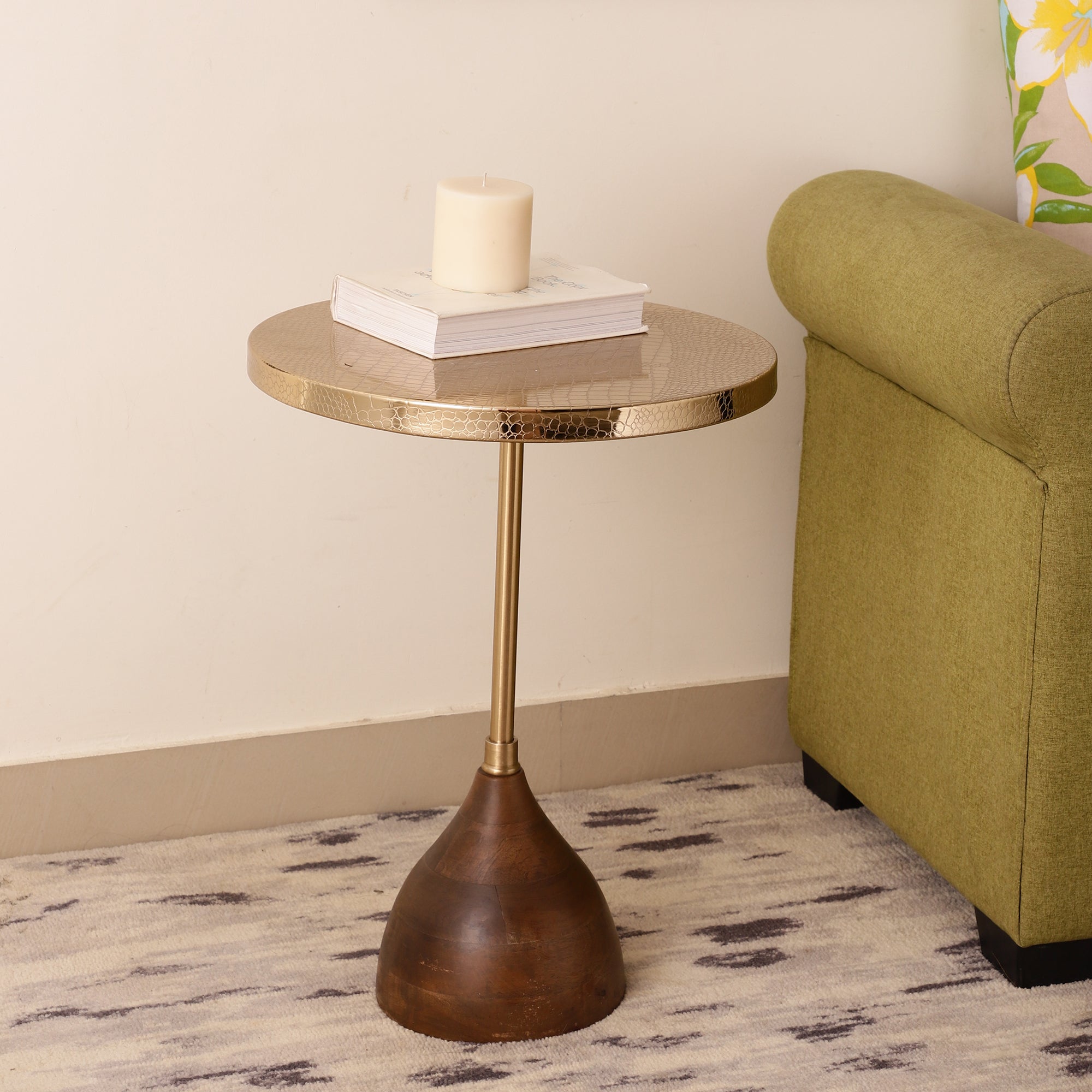 Viotto Croc Pattern Side Table Gold